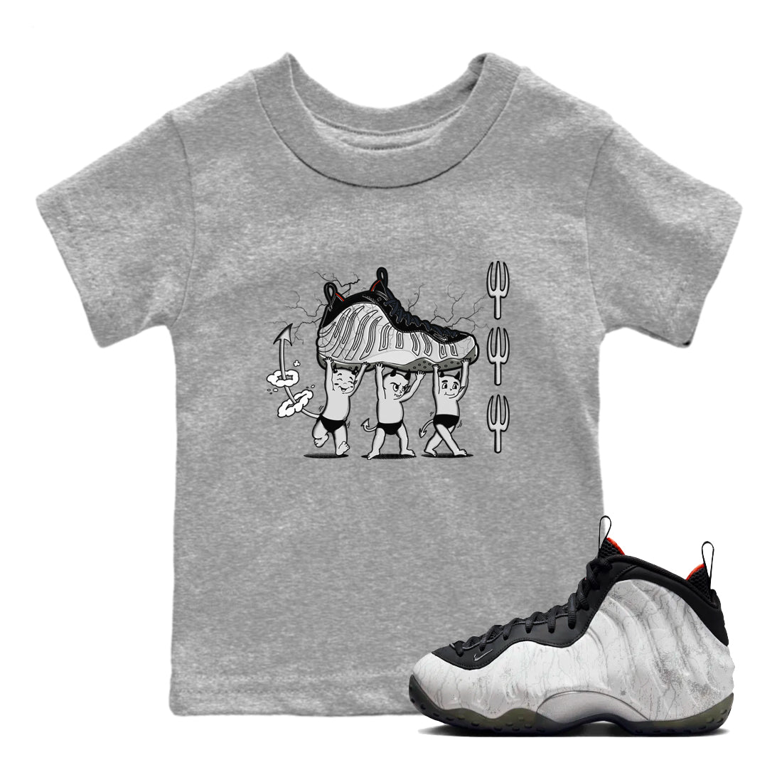 Devil Babies snkmatch Tees Kids - Air Foamposite One Jin