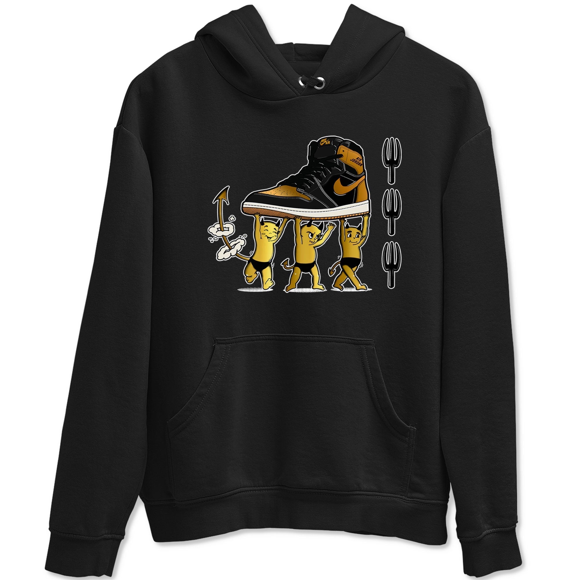 Devil Babies snkmatch Tees - Air Jordan 1 Black Metallic Gold