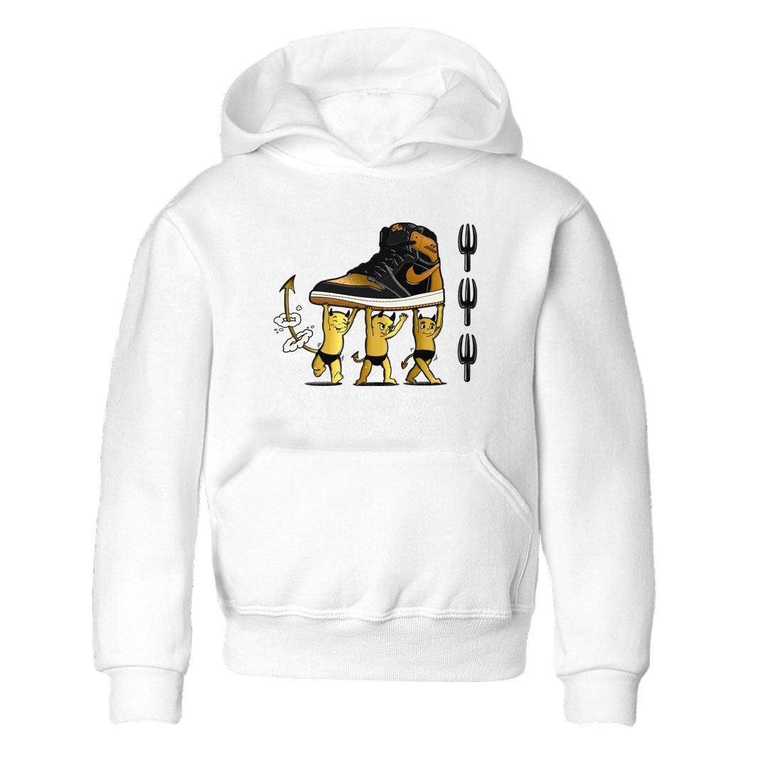 Devil Babies snkmatch Tees Kids - Air Jordan 1 Black Metallic Gold