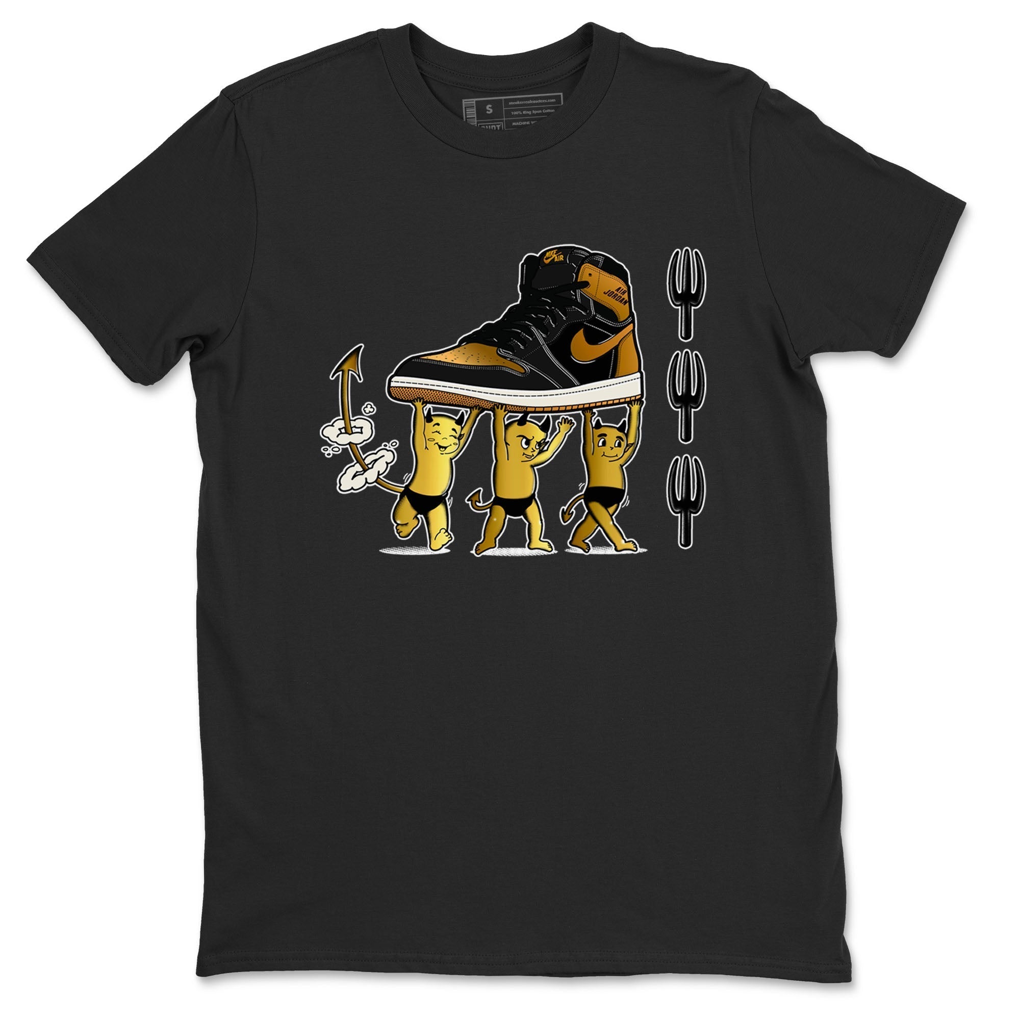 Devil Babies snkmatch Tees - Air Jordan 1 Black Metallic Gold