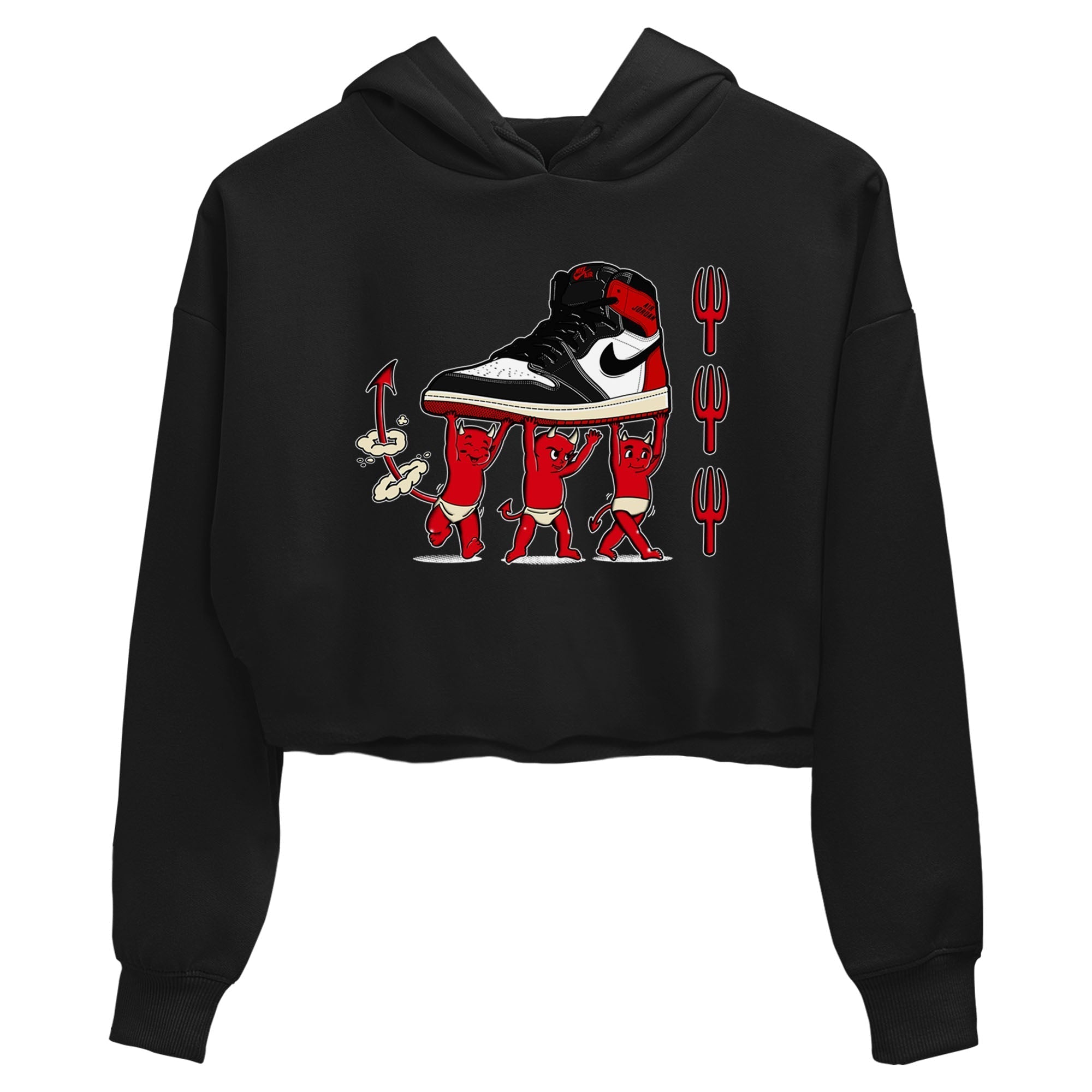 Devil Babies snkmatch Women's Top - Air Jordan 1 Black Toe Reimagined