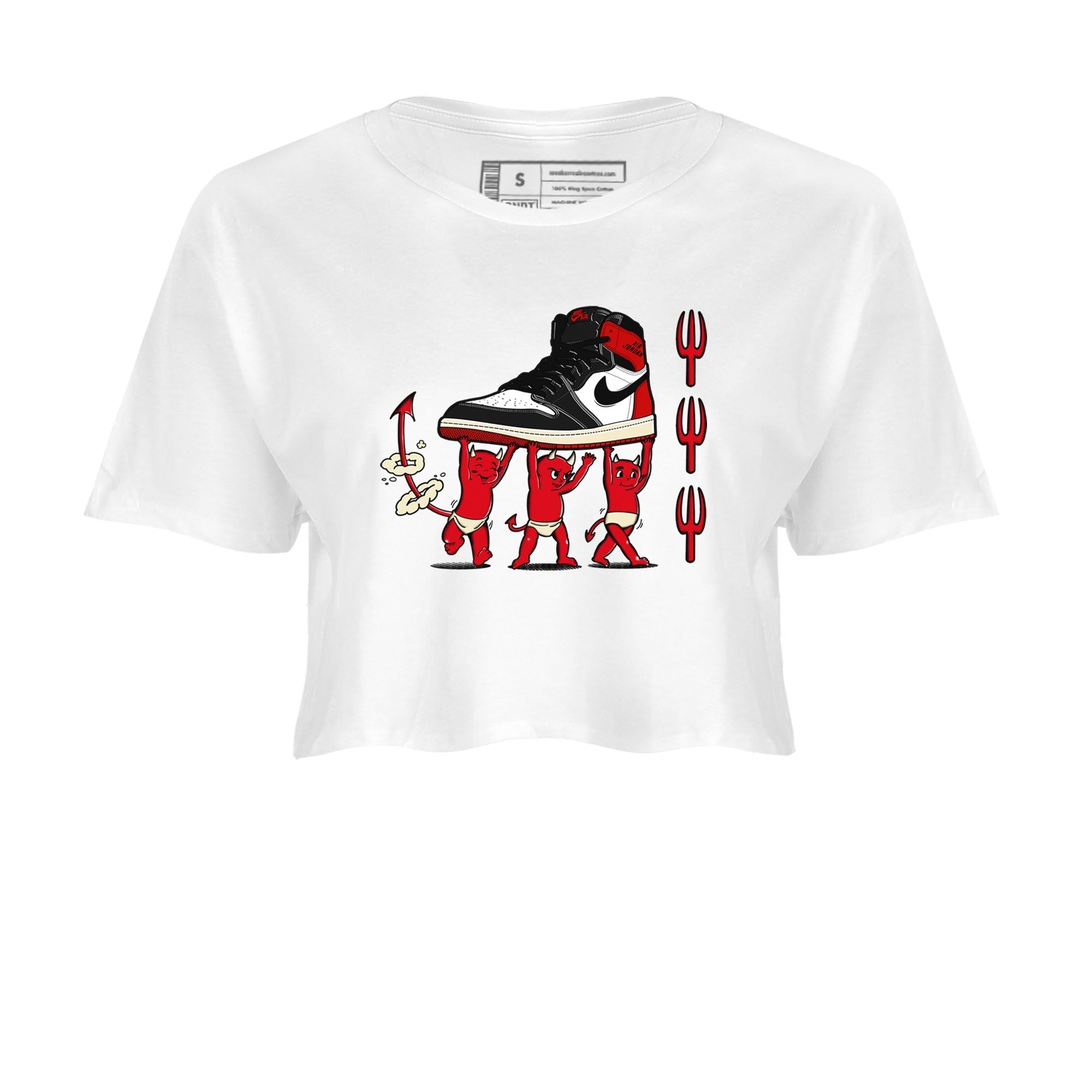 Devil Babies snkmatch Women's Top - Air Jordan 1 Black Toe Reimagined