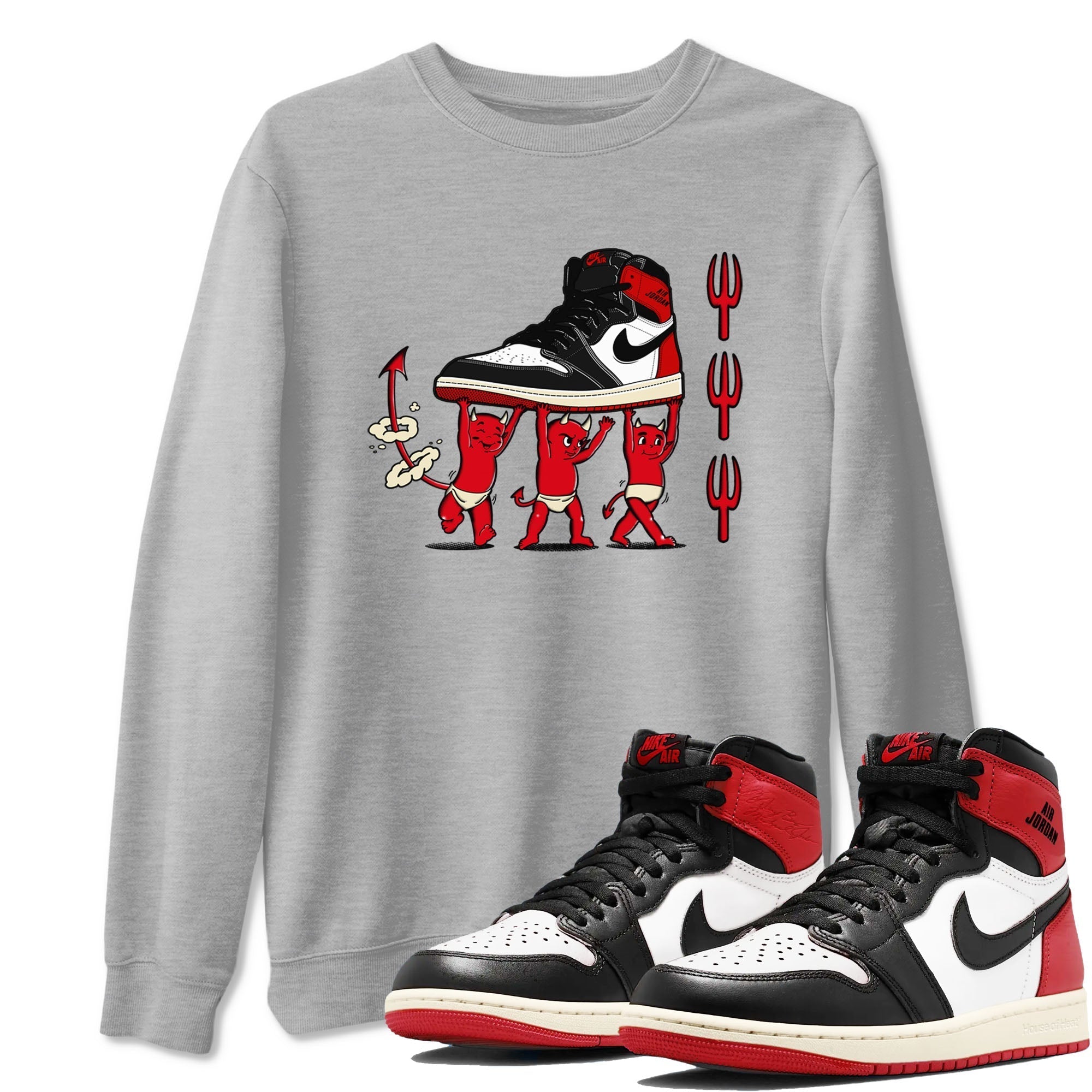Devil Babies snkmatch Tees - Air Jordan 1 Black Toe Reimagined
