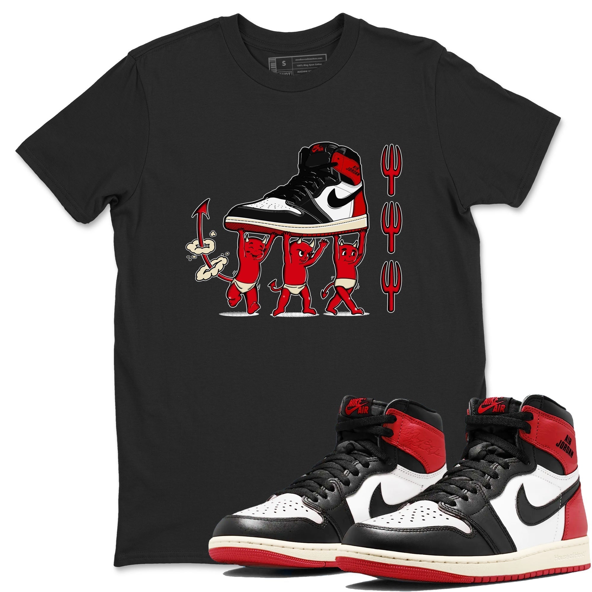 Devil Babies snkmatch Tees - Air Jordan 1 Black Toe Reimagined
