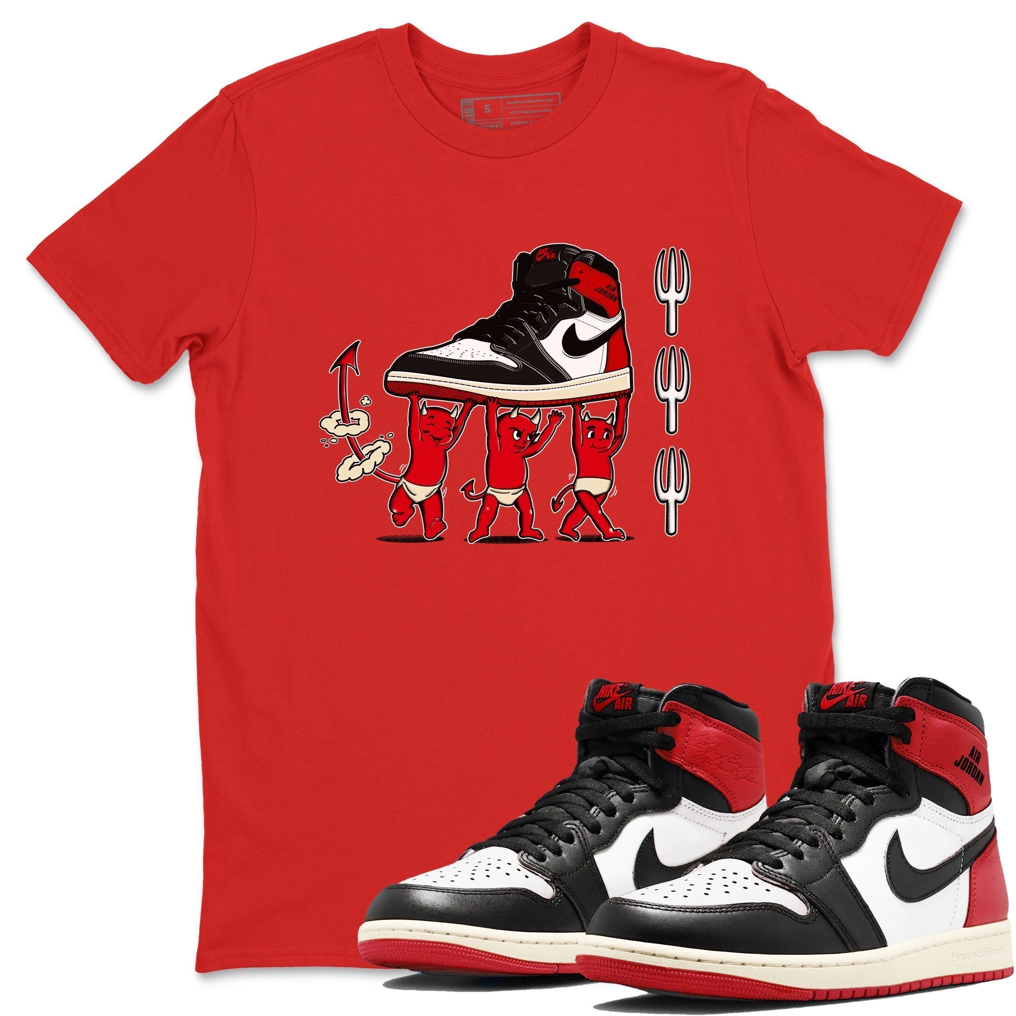Devil Babies snkmatch Tees - Air Jordan 1 Black Toe Reimagined