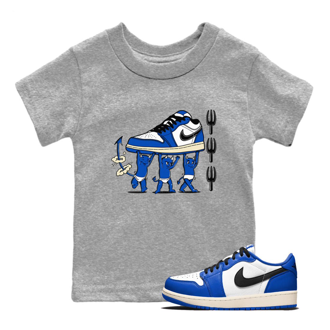 Devil Babies snkmatch Tees Kids - Air Jordan 1 Game Royal