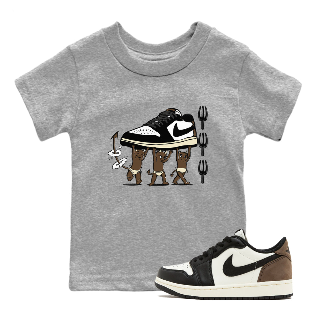 Devil Babies snkmatch Tees Kids - Air Jordan 1 Mocha