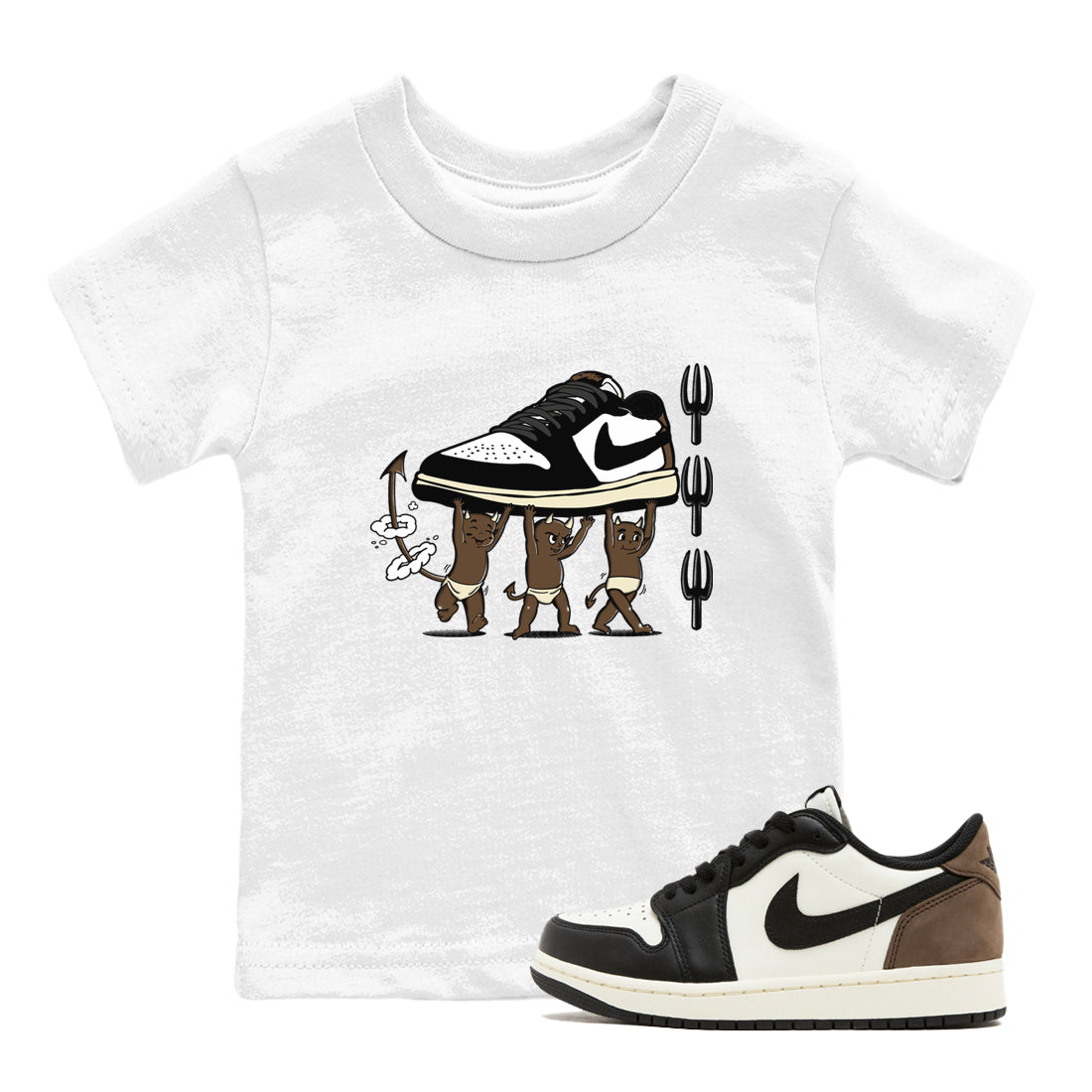 Devil Babies snkmatch Tees Kids - Air Jordan 1 Mocha