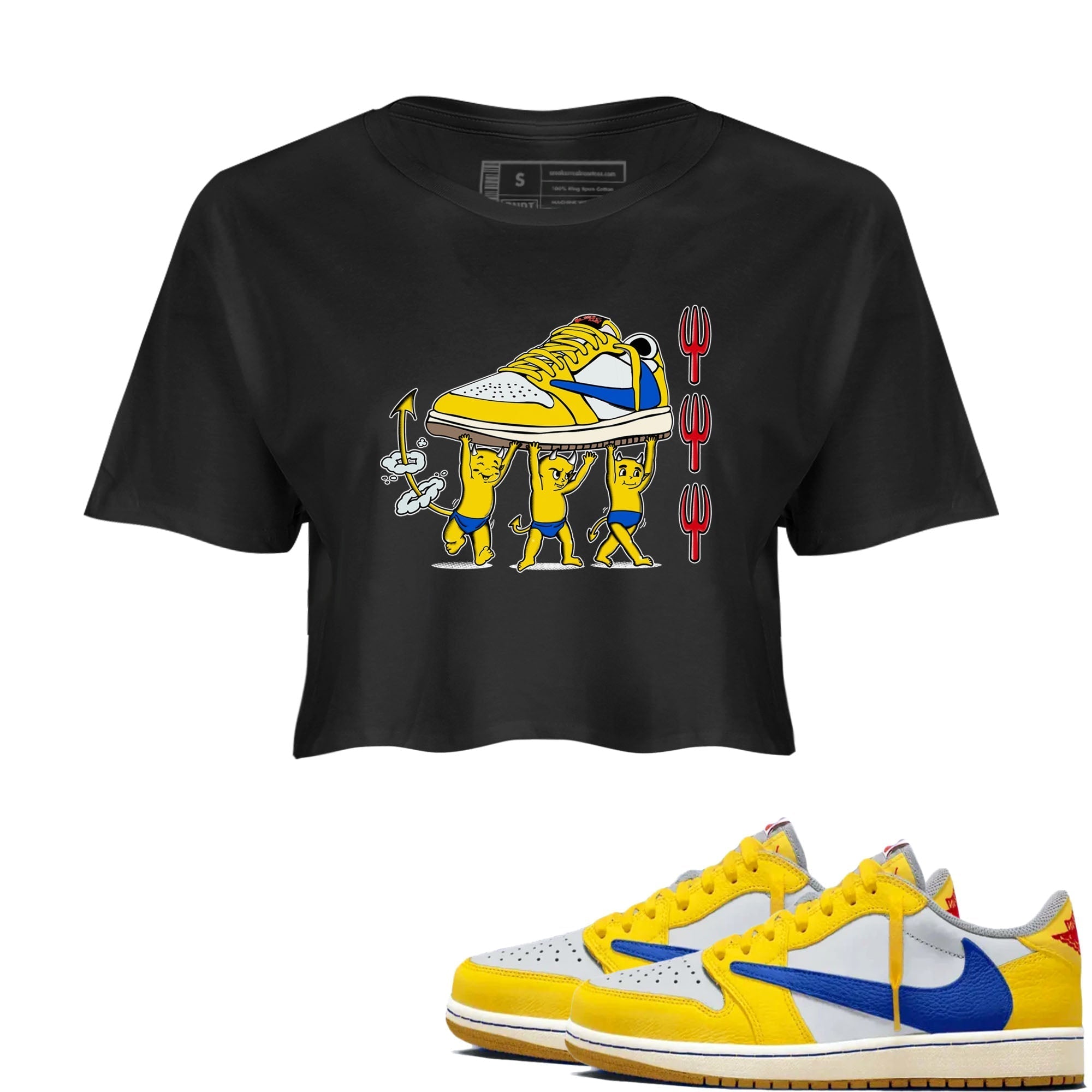 Devil Babies snkmatch Women's Top - Air Jordan 1 Travis Scott Canary
