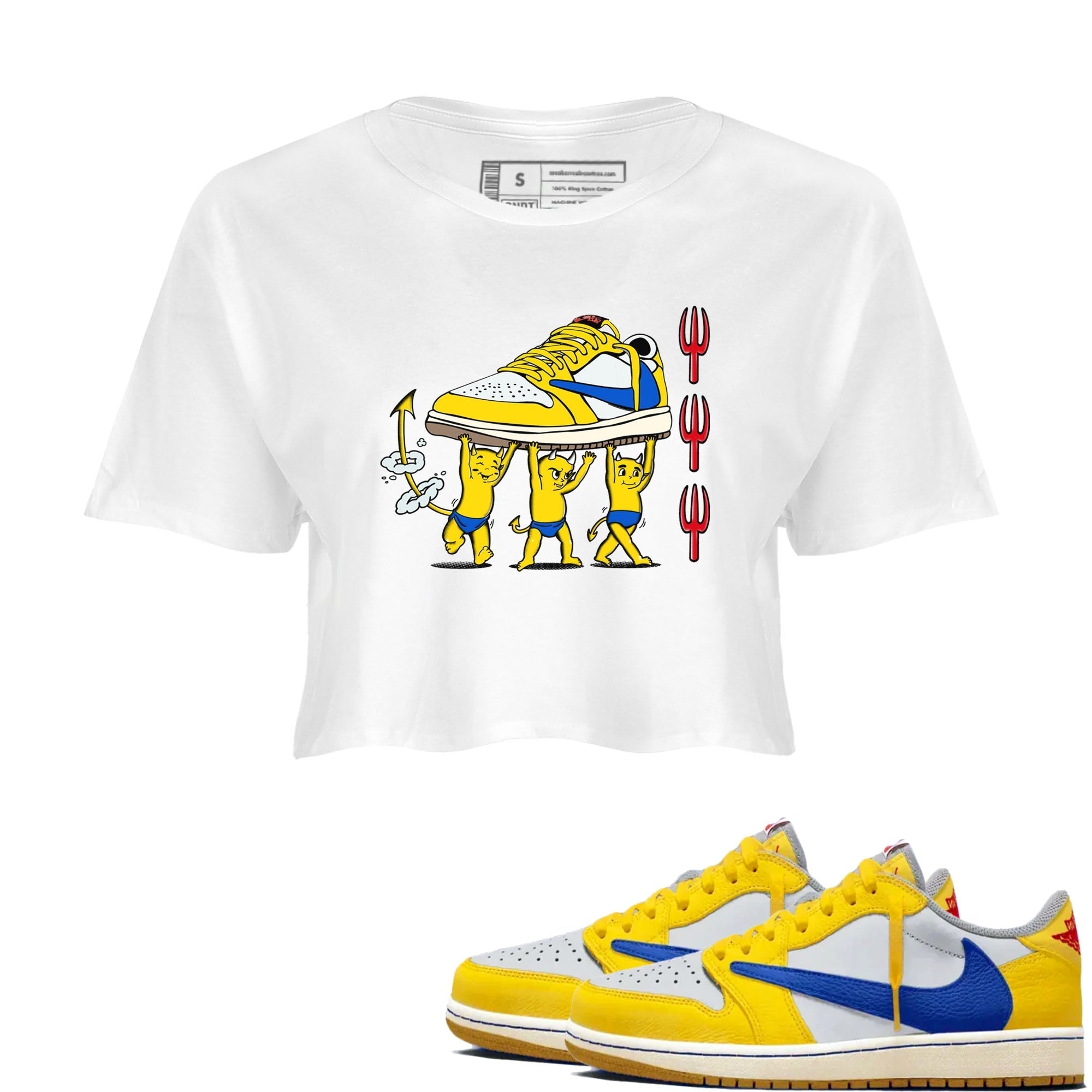 Devil Babies snkmatch Women's Top - Air Jordan 1 Travis Scott Canary