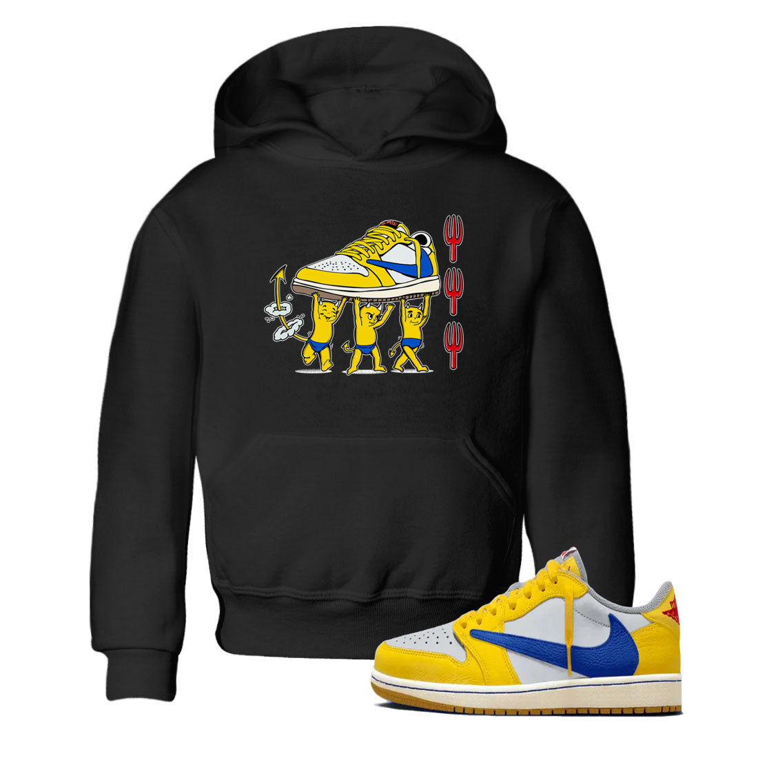 Devil Babies snkmatch Tees Kids - Air Jordan 1 Travis Scott Canary