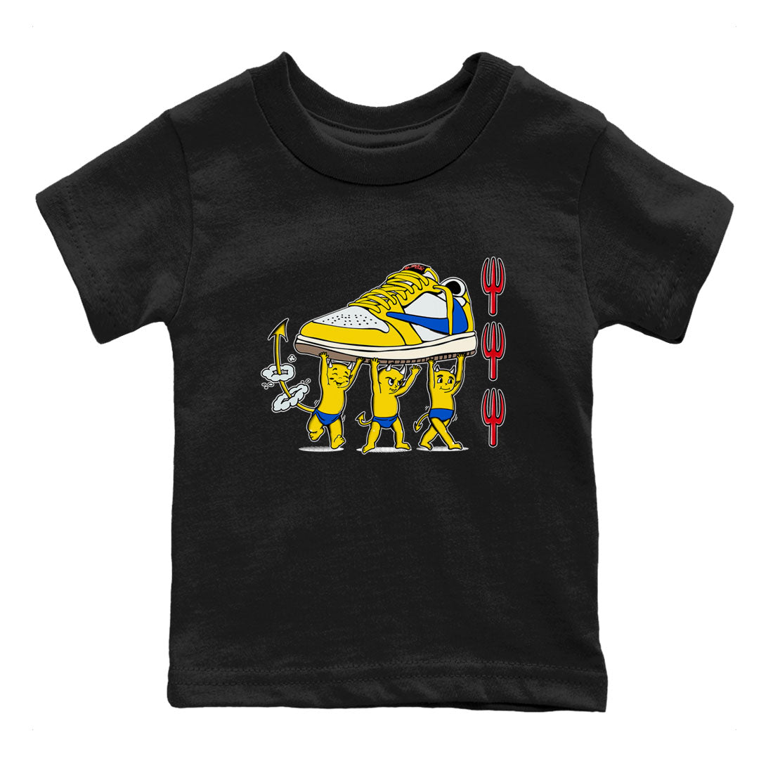 Devil Babies snkmatch Tees Kids - Air Jordan 1 Travis Scott Canary