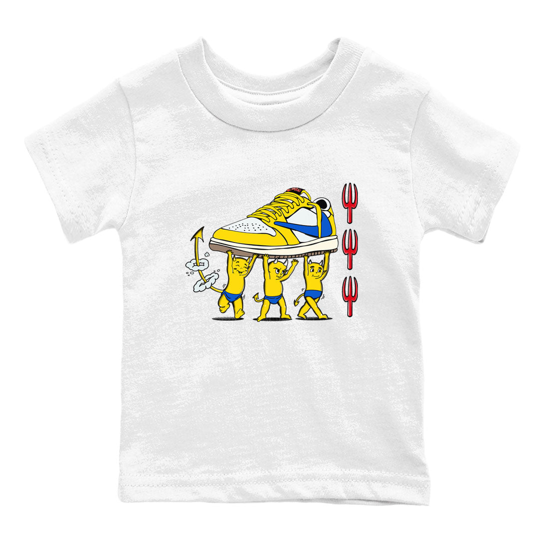 Devil Babies snkmatch Tees Kids - Air Jordan 1 Travis Scott Canary