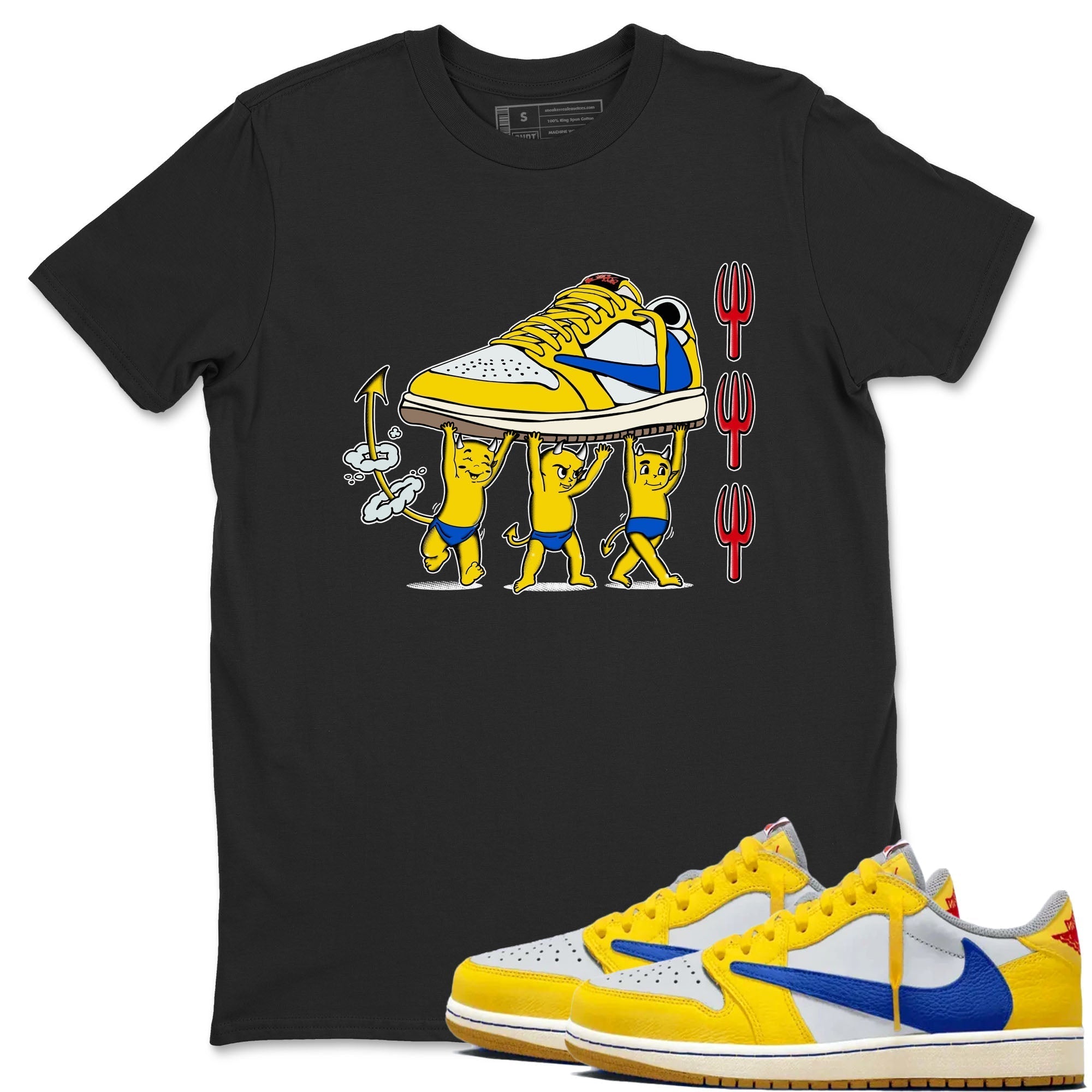 Devil Babies snkmatch Tees - Air Jordan 1 Travis Scott Canary