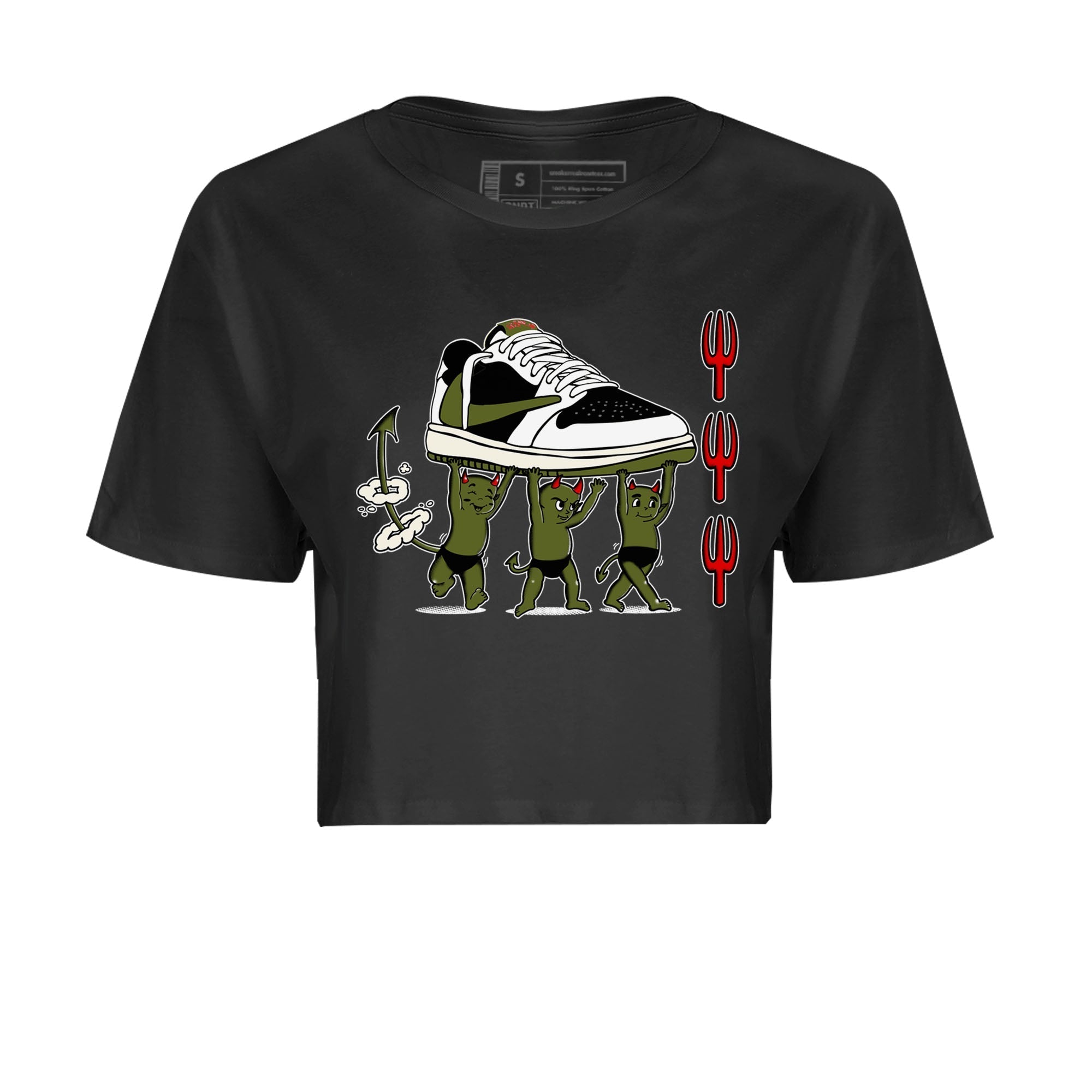 Devil Babies snkmatch Women's Top - Air Jordan 1 Travis Scott Olive