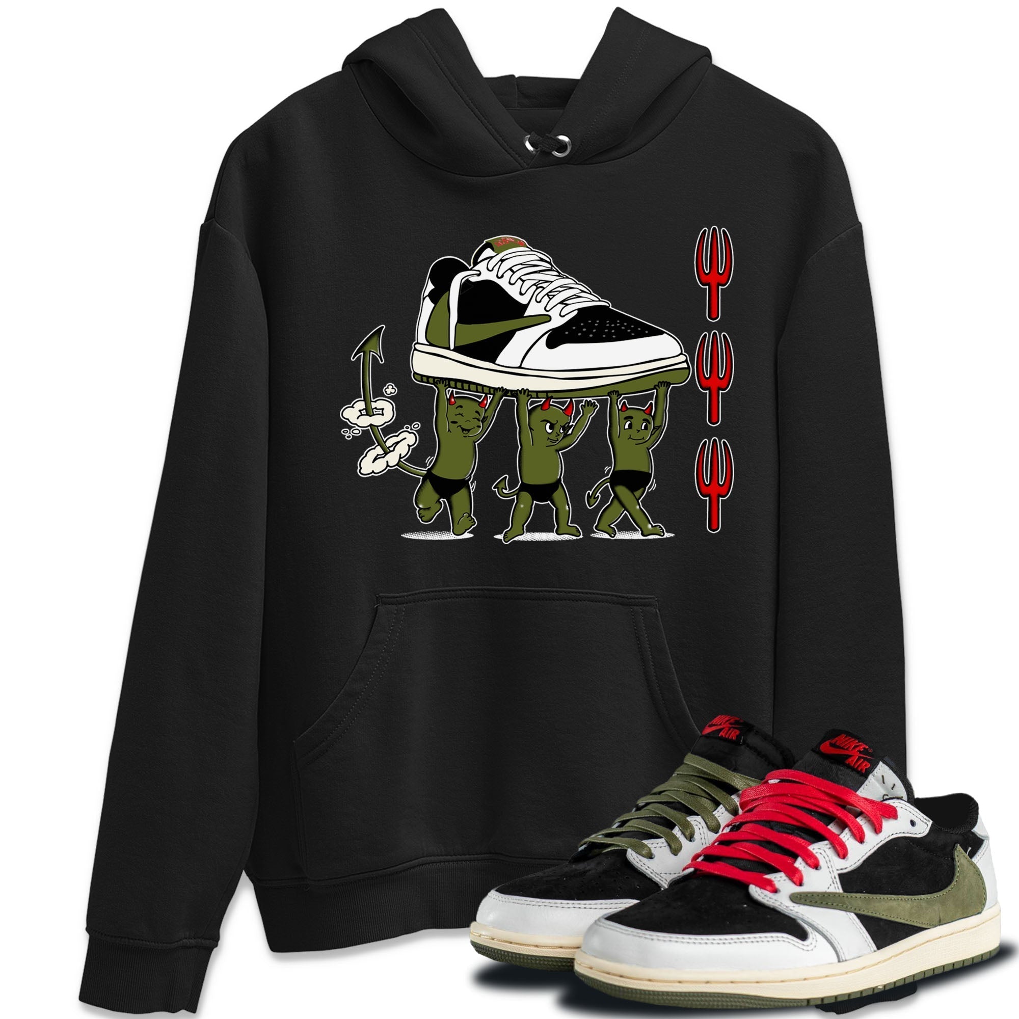 Devil Babies snkmatch Tees - Air Jordan 1 Travis Scott Olive