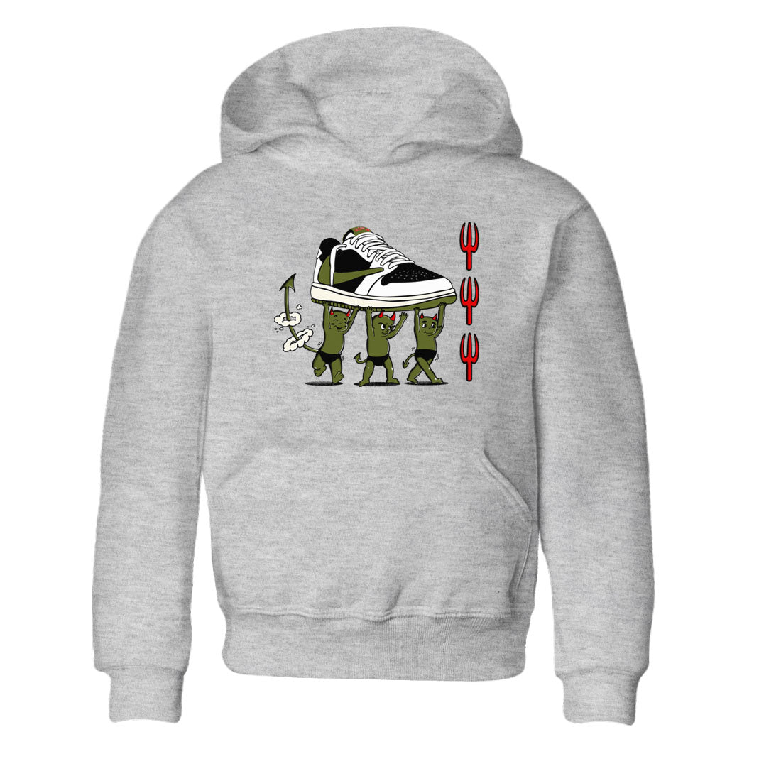 Devil Babies snkmatch Tees Kids - Air Jordan 1 Travis Scott Olive