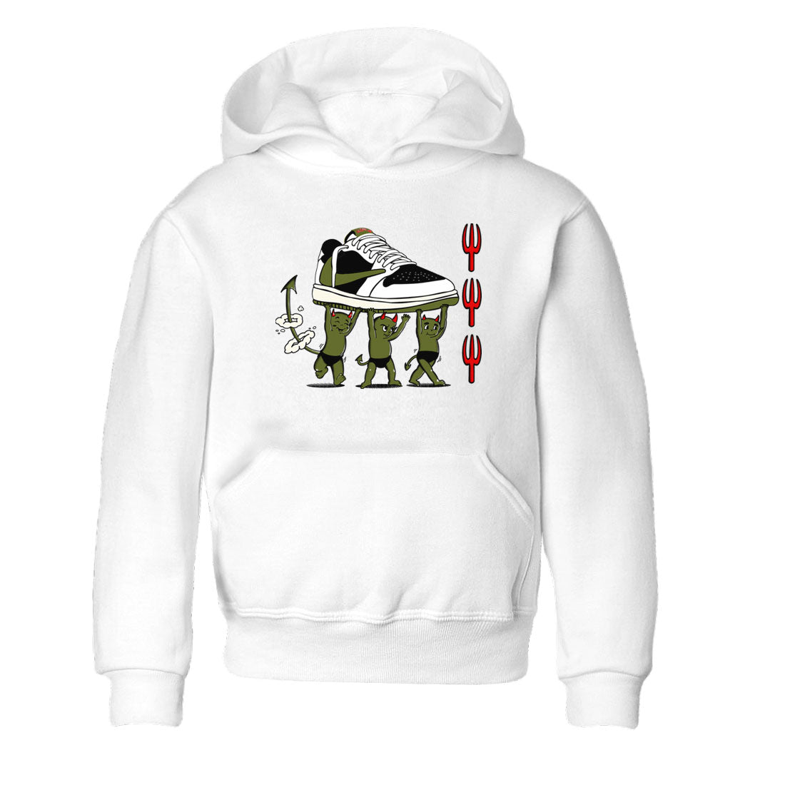 Devil Babies snkmatch Tees Kids - Air Jordan 1 Travis Scott Olive