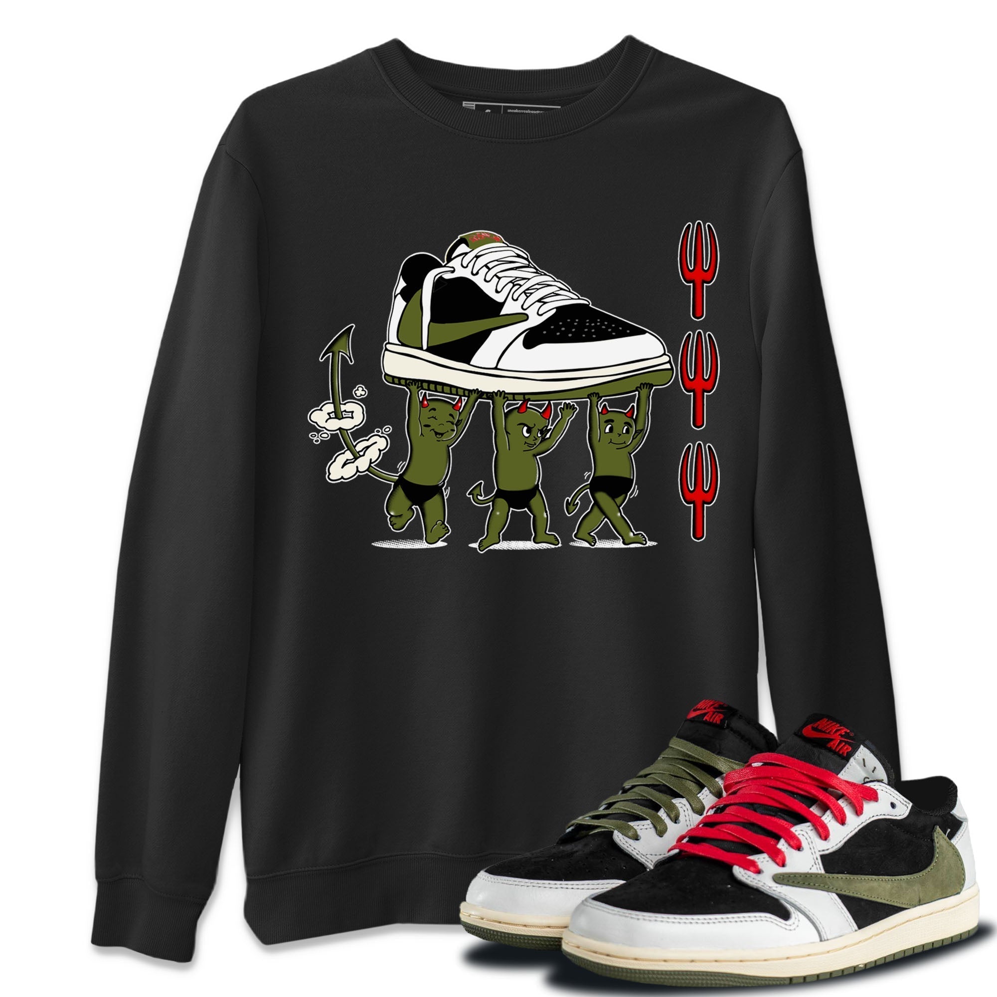 Devil Babies snkmatch Tees - Air Jordan 1 Travis Scott Olive