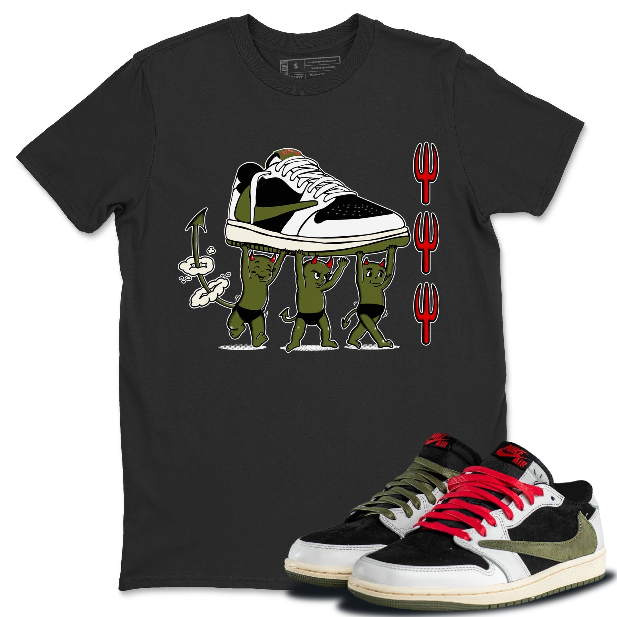 Devil Babies snkmatch Tees - Air Jordan 1 Travis Scott Olive