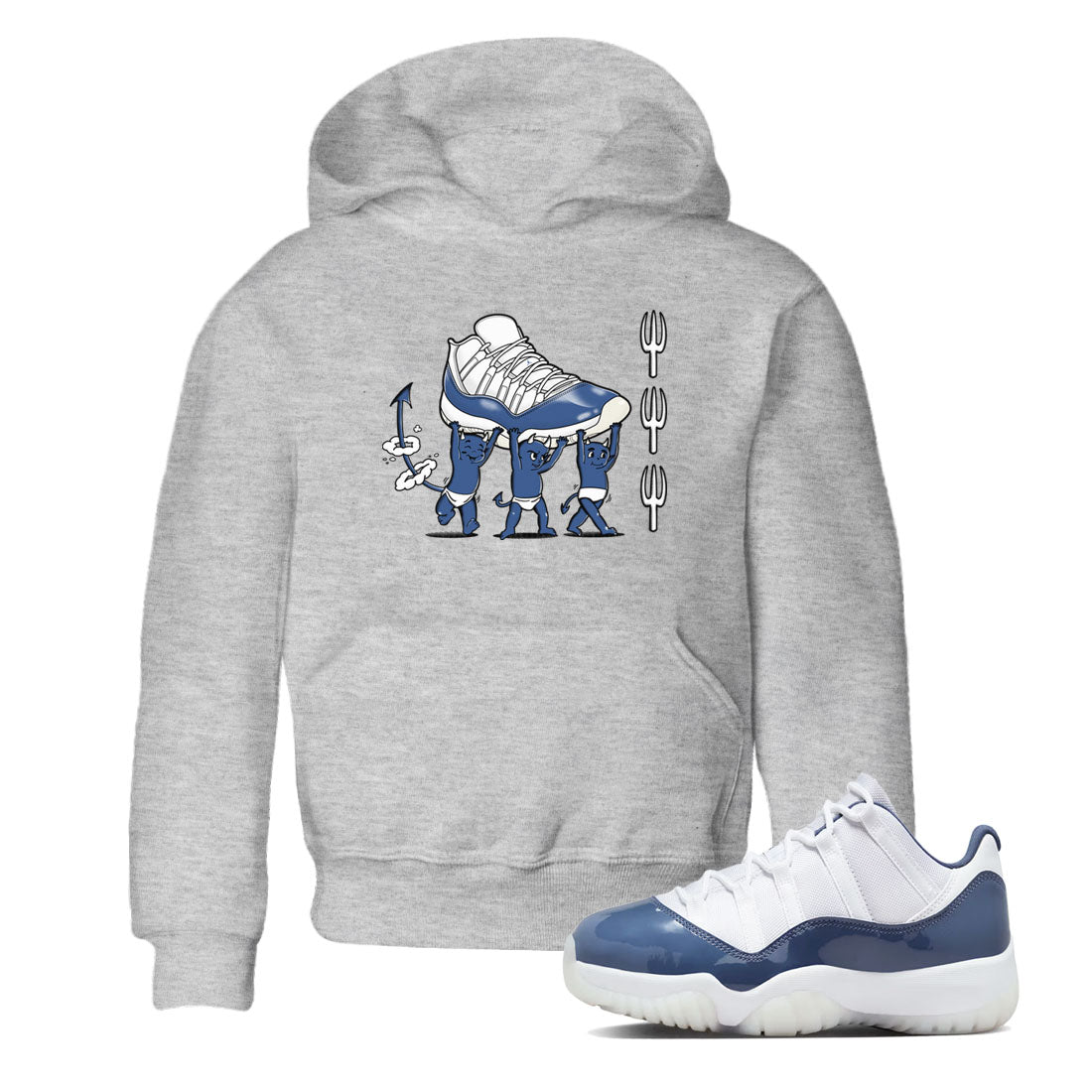 Devil Babies snkmatch Tees Kids - Air Jordan 11 Diffused Blue