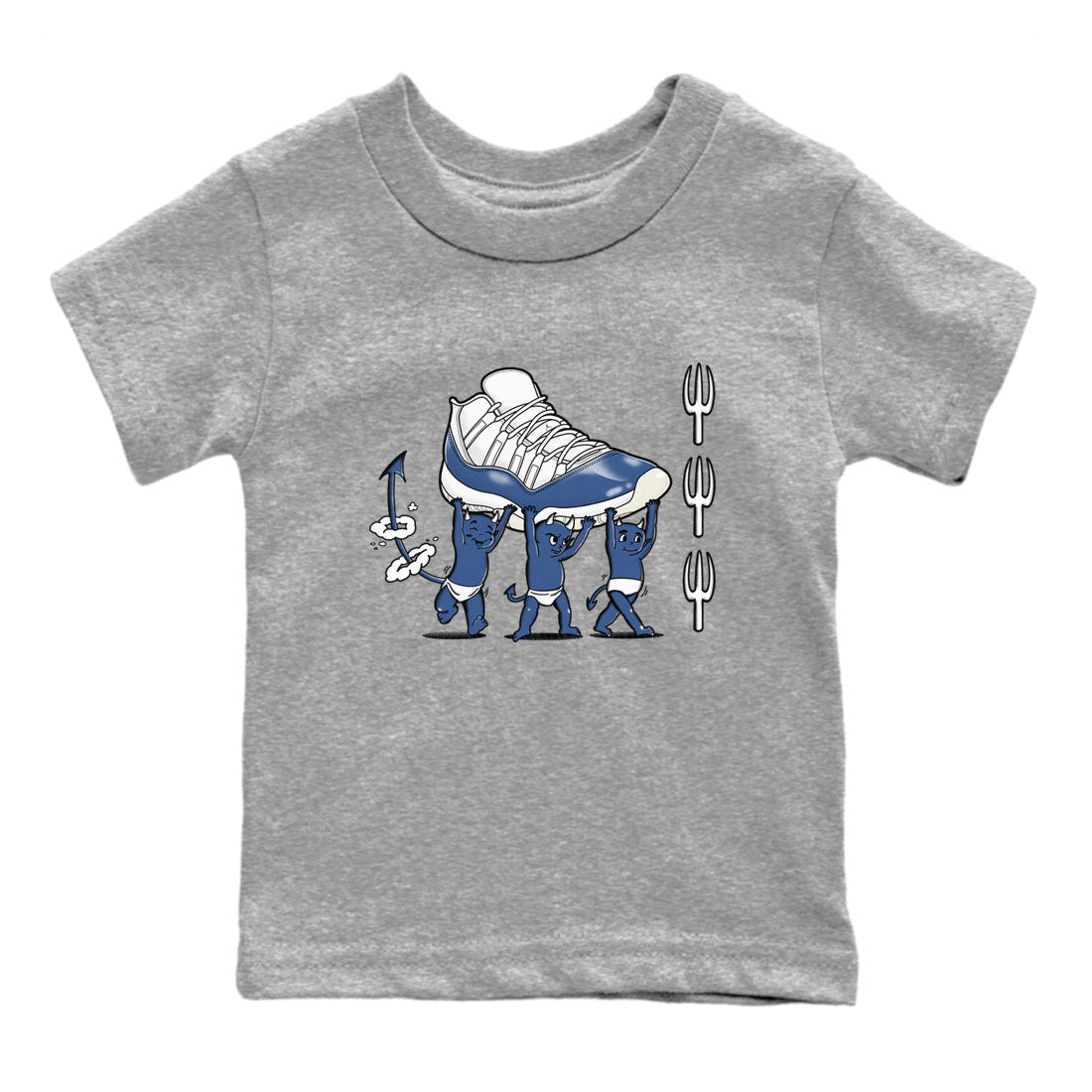 Devil Babies snkmatch Tees Kids - Air Jordan 11 Diffused Blue