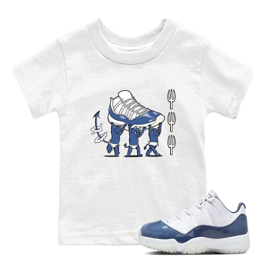 Devil Babies snkmatch Tees Kids - Air Jordan 11 Diffused Blue