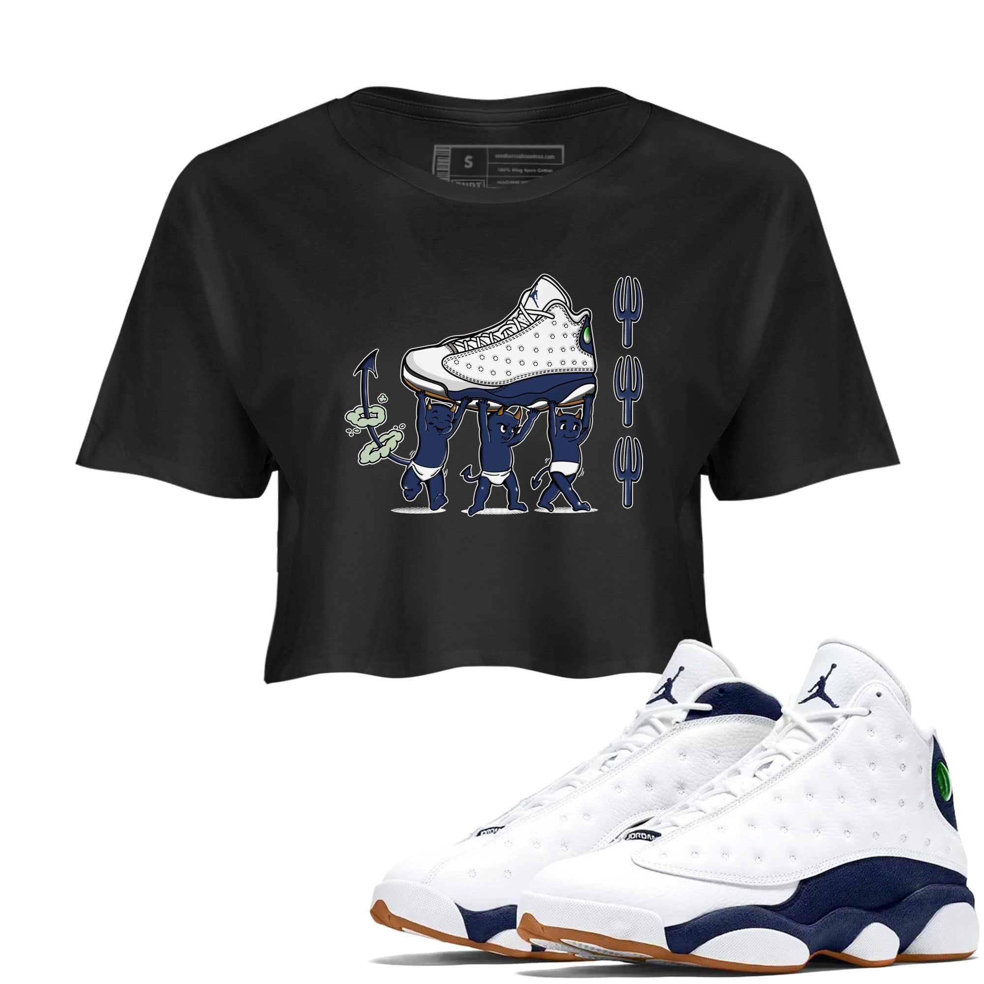 Devil Babies snkmatch Women's Top - Air Jordan 13 Midnight Navy