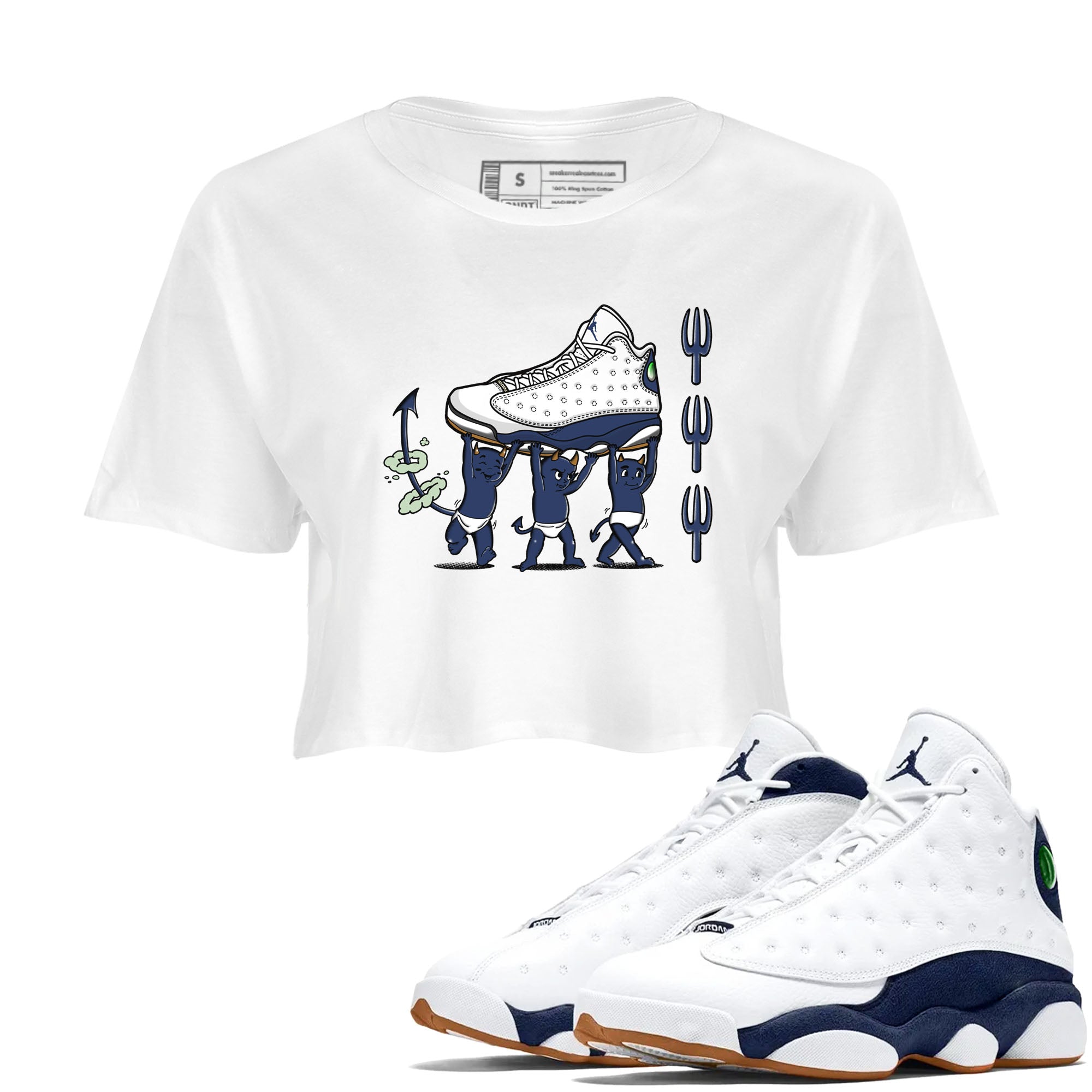 Devil Babies snkmatch Women's Top - Air Jordan 13 Midnight Navy
