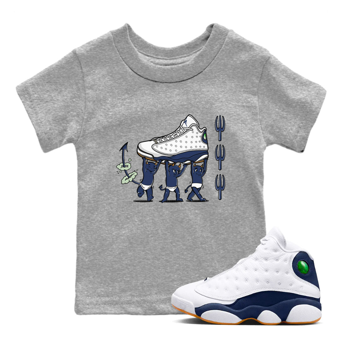 Devil Babies snkmatch Tees Kids - Air Jordan 13 Midnight Navy