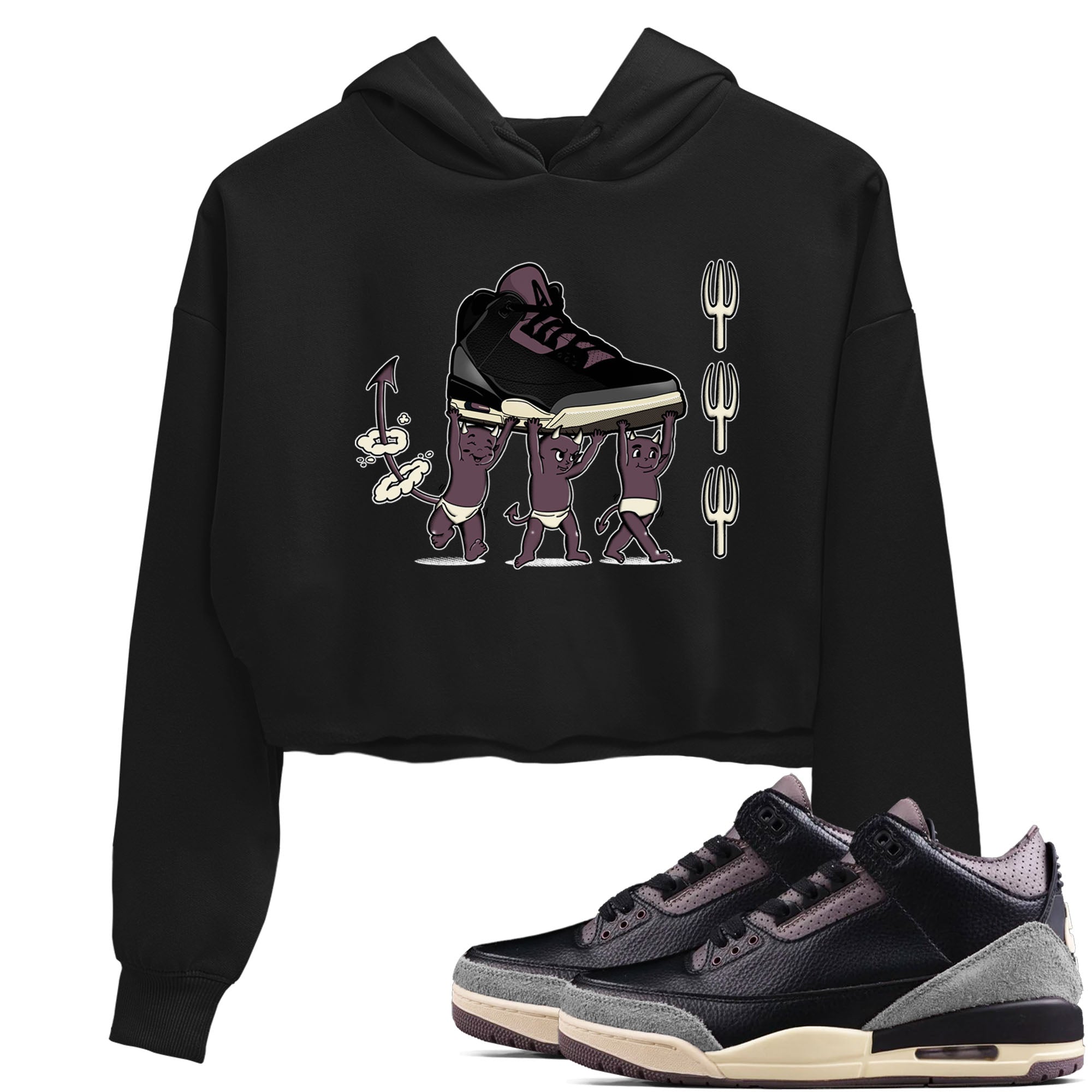 Devil Babies snkmatch Women's Top - Air Jordan 3 A Ma Maniere x Black