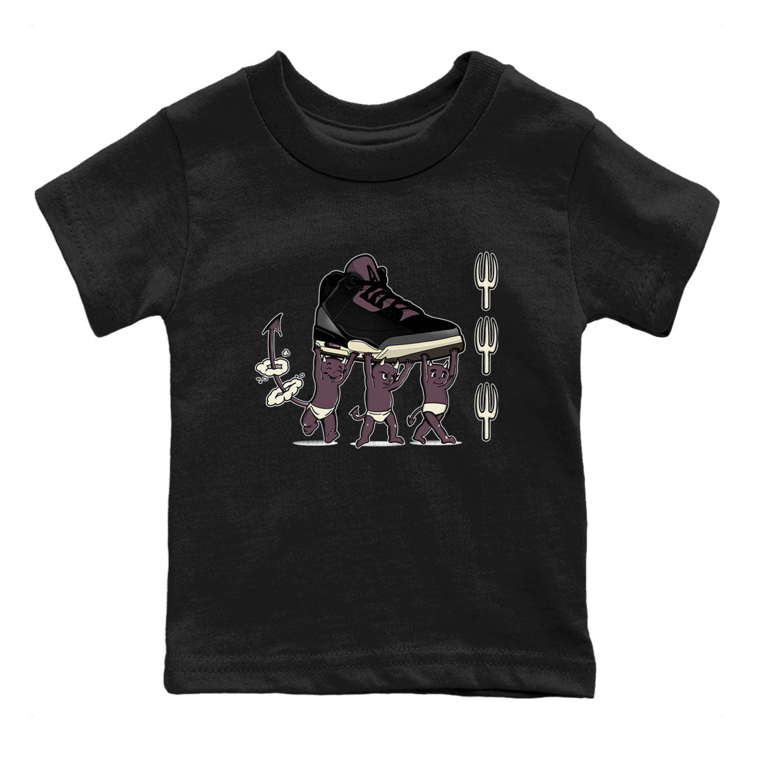Devil Babies snkmatch Tees Kids - Air Jordan 3 A Ma Maniere x Black