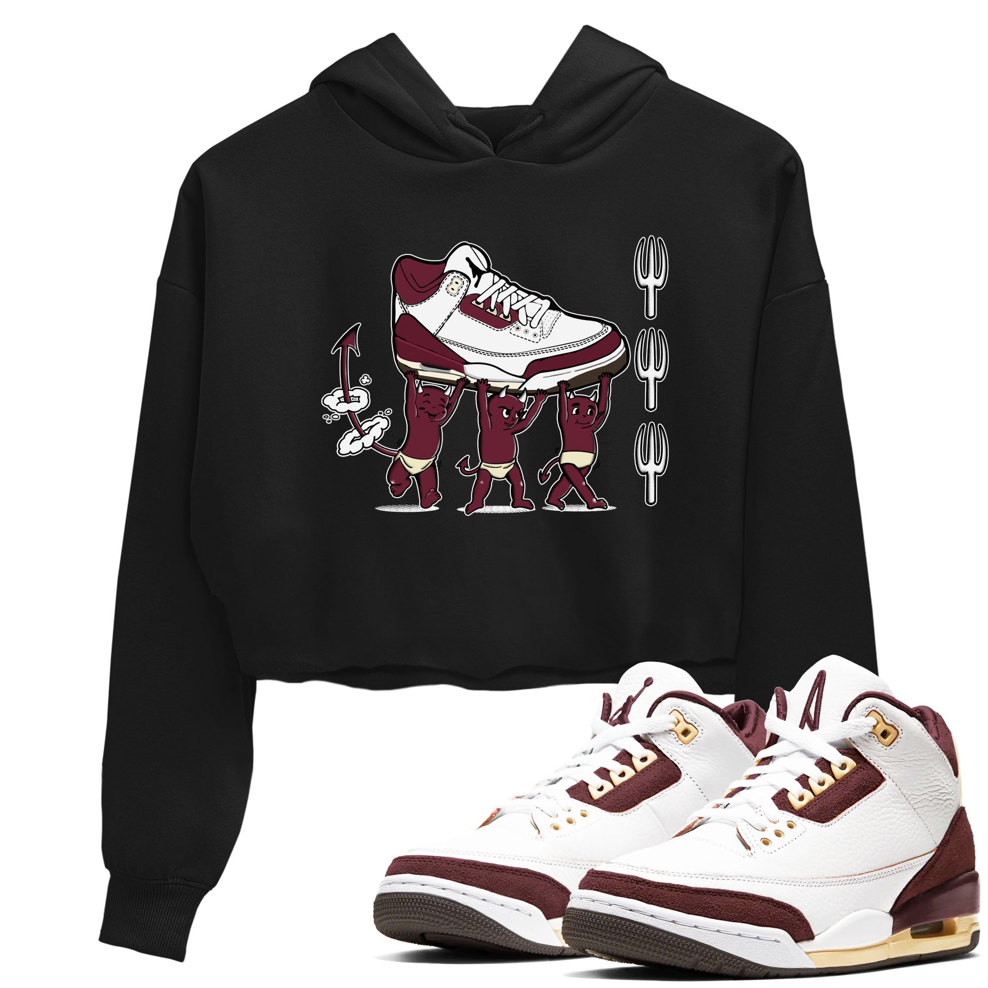 Devil Babies snkmatch Women's Top - Air Jordan 3 A Ma Maniere x Burgundy Crush