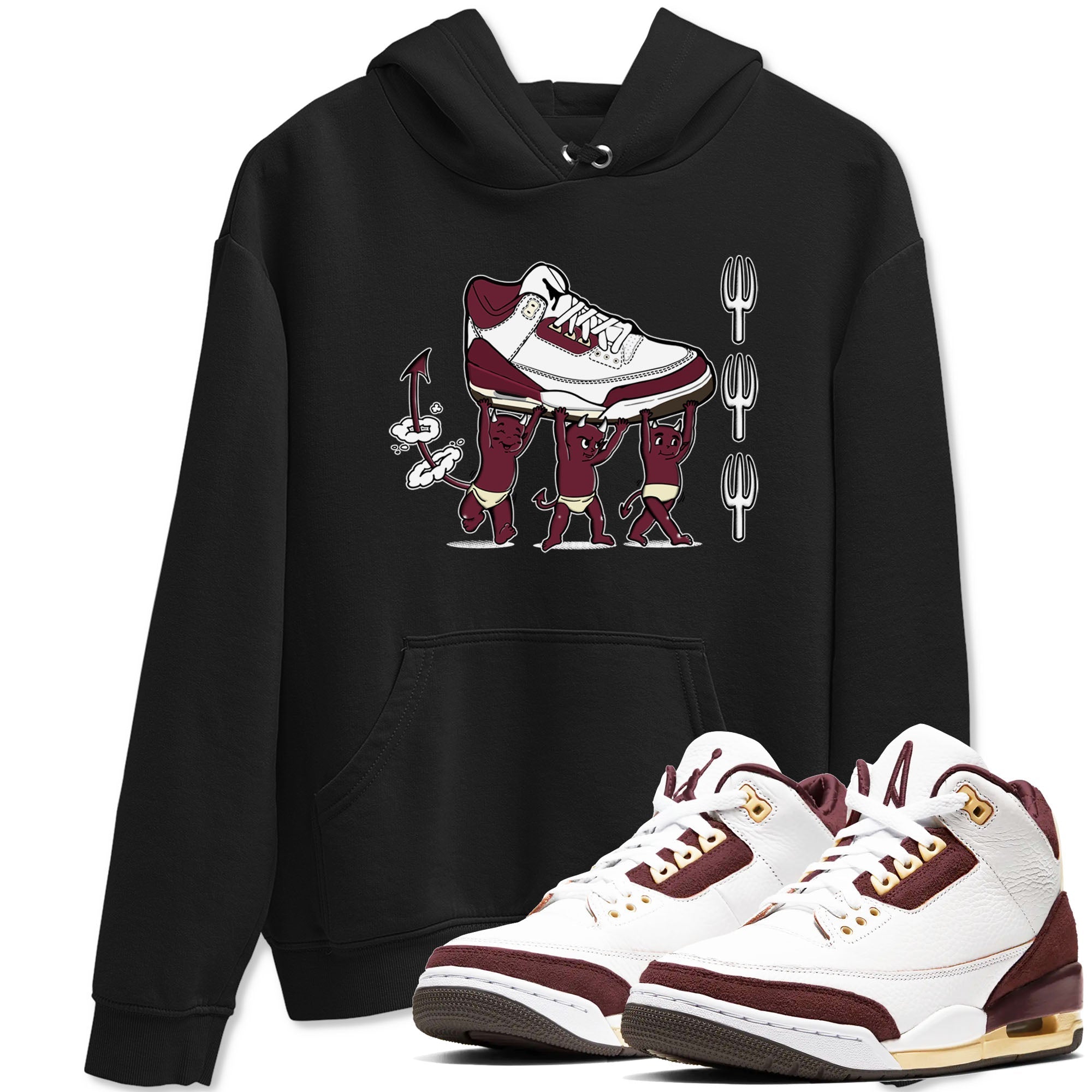 Devil Babies snkmatch Tees - Air Jordan 3 A Ma Maniere x Burgundy Crush