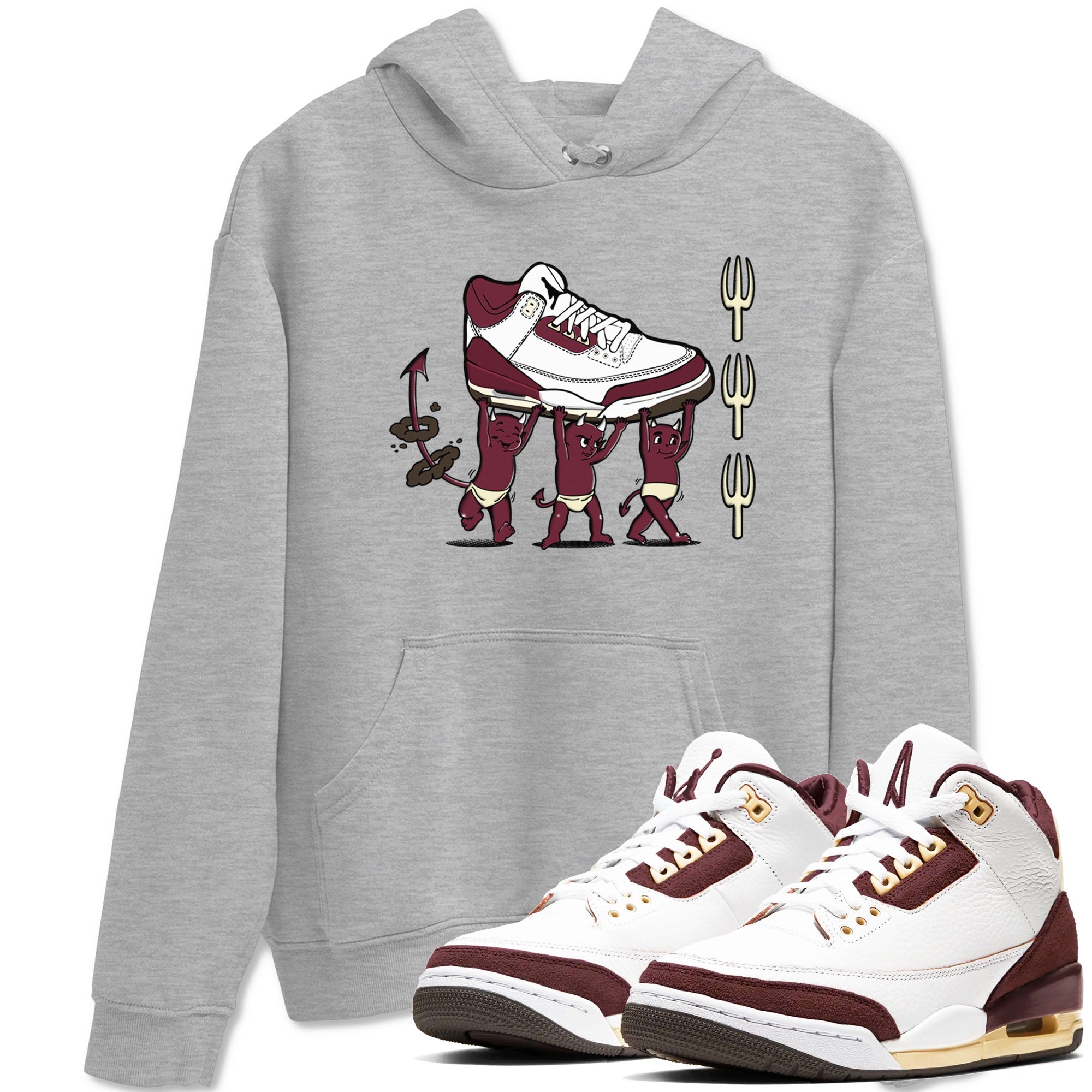 Devil Babies snkmatch Tees - Air Jordan 3 A Ma Maniere x Burgundy Crush