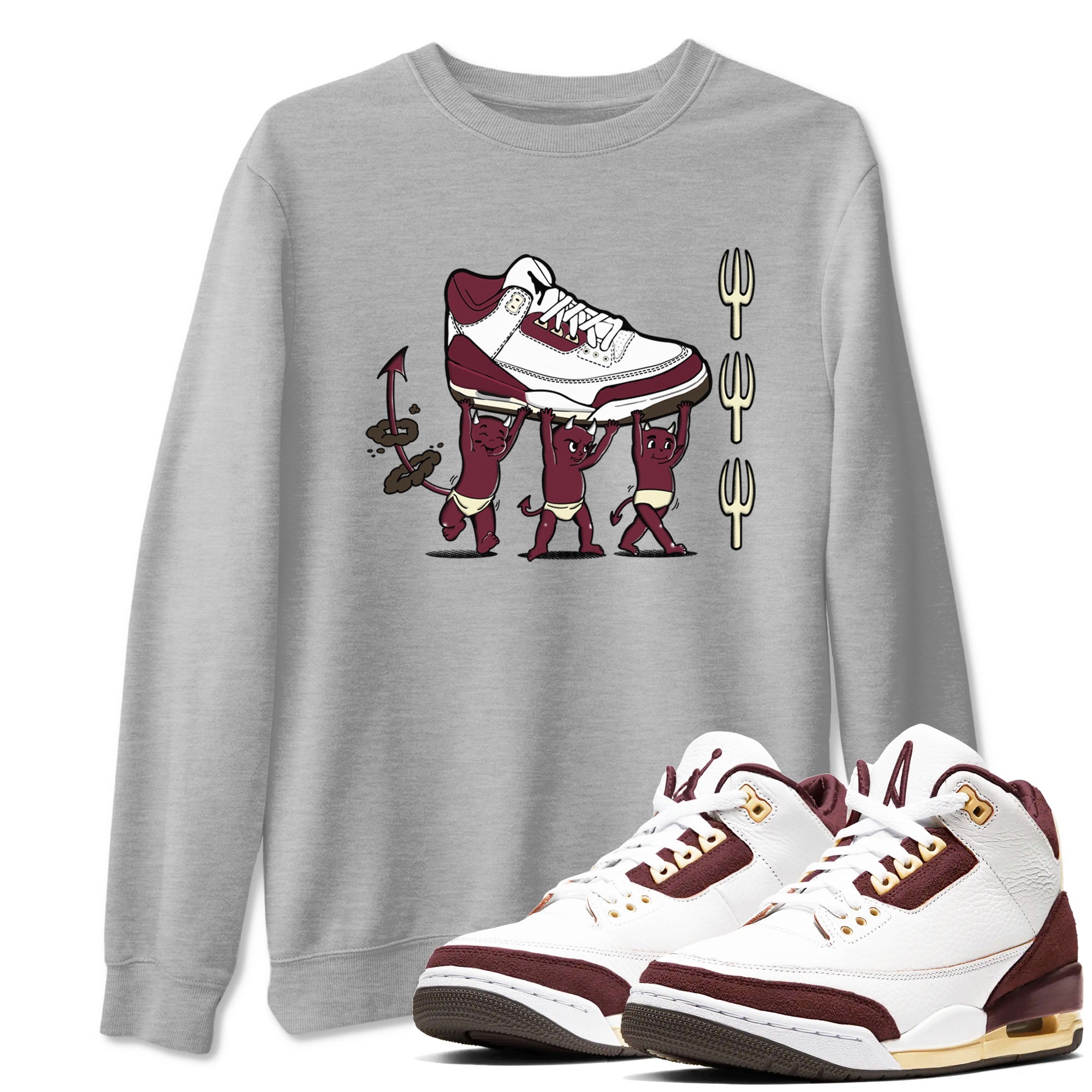 Devil Babies snkmatch Tees - Air Jordan 3 A Ma Maniere x Burgundy Crush