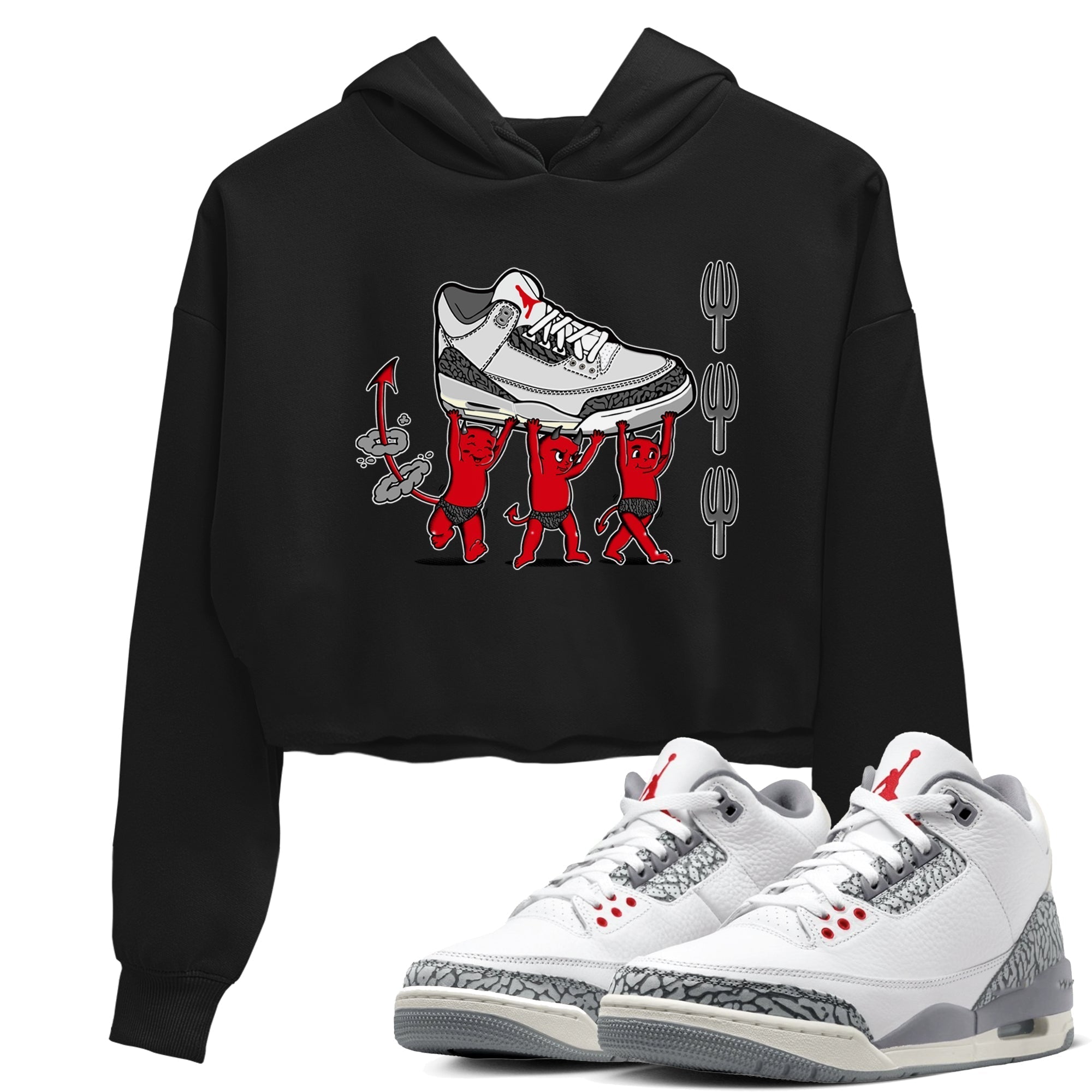 Devil Babies snkmatch Women's Top - Air Jordan 3 Cement Grey
