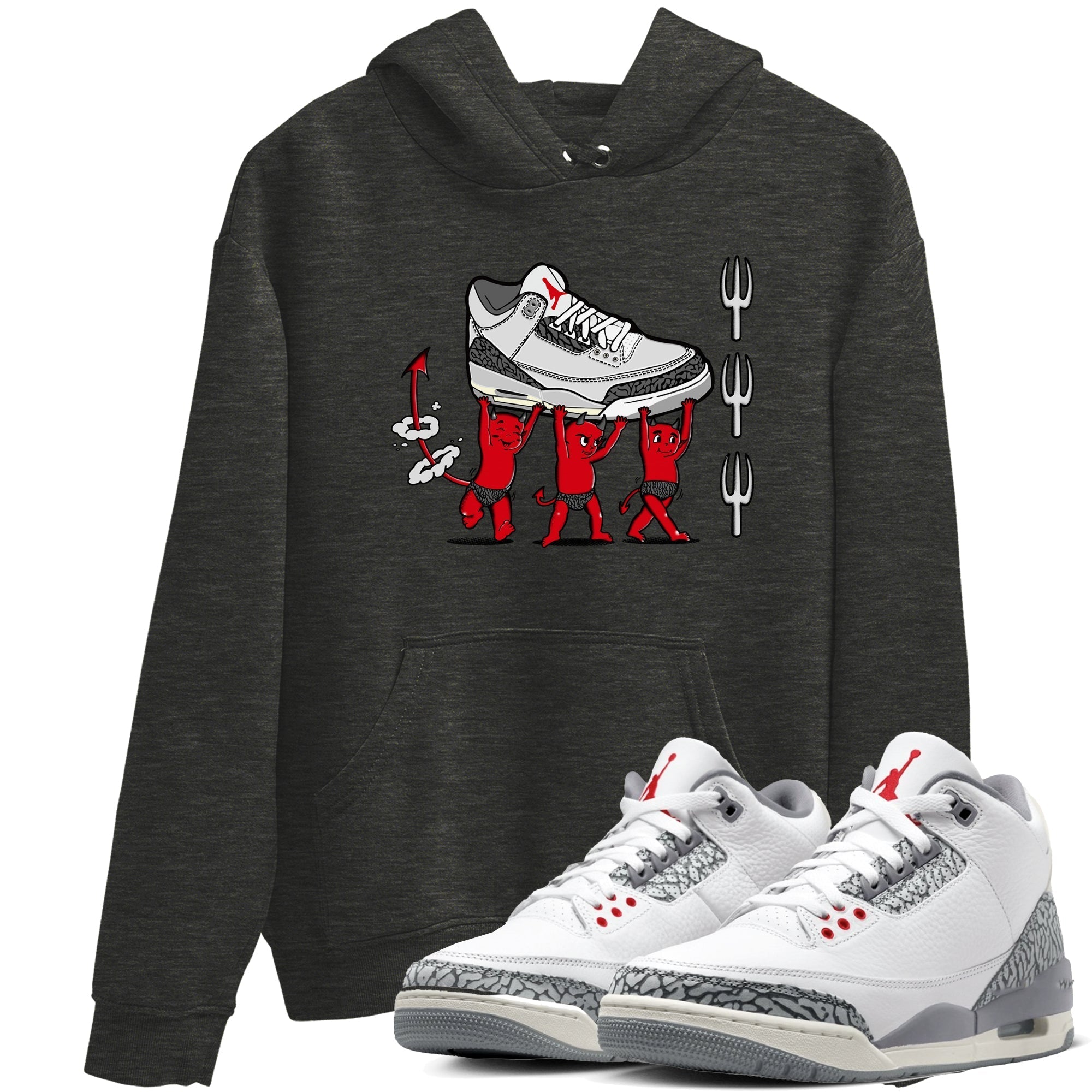 Devil Babies snkmatch Tees - Air Jordan 3 Cement Grey