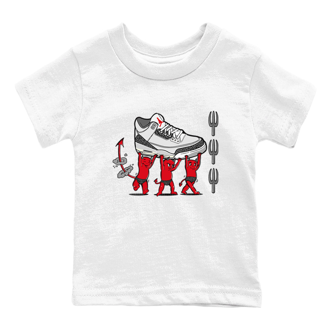 Devil Babies snkmatch Tees Kids - Air Jordan 3 Cement Grey
