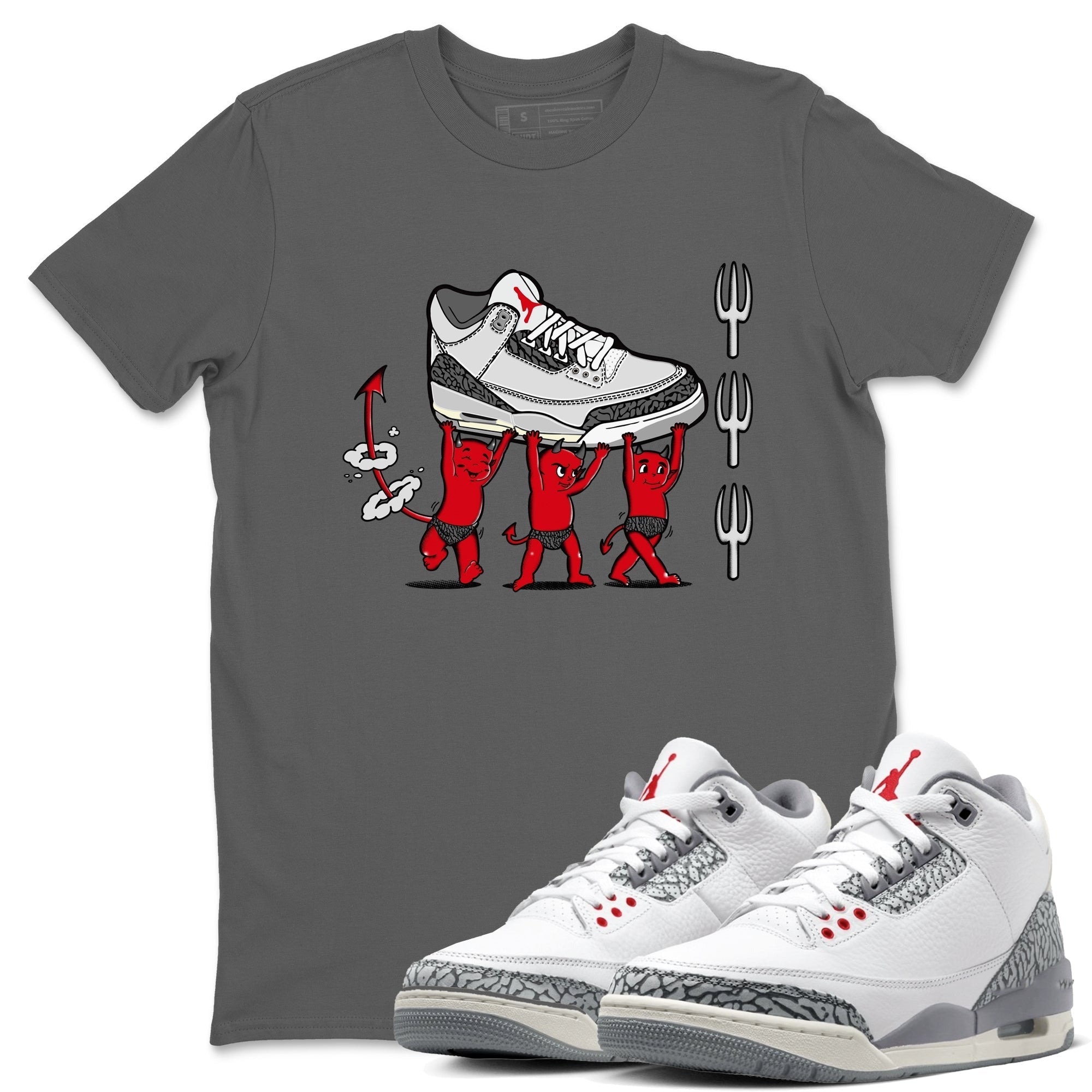 Devil Babies snkmatch Tees - Air Jordan 3 Cement Grey