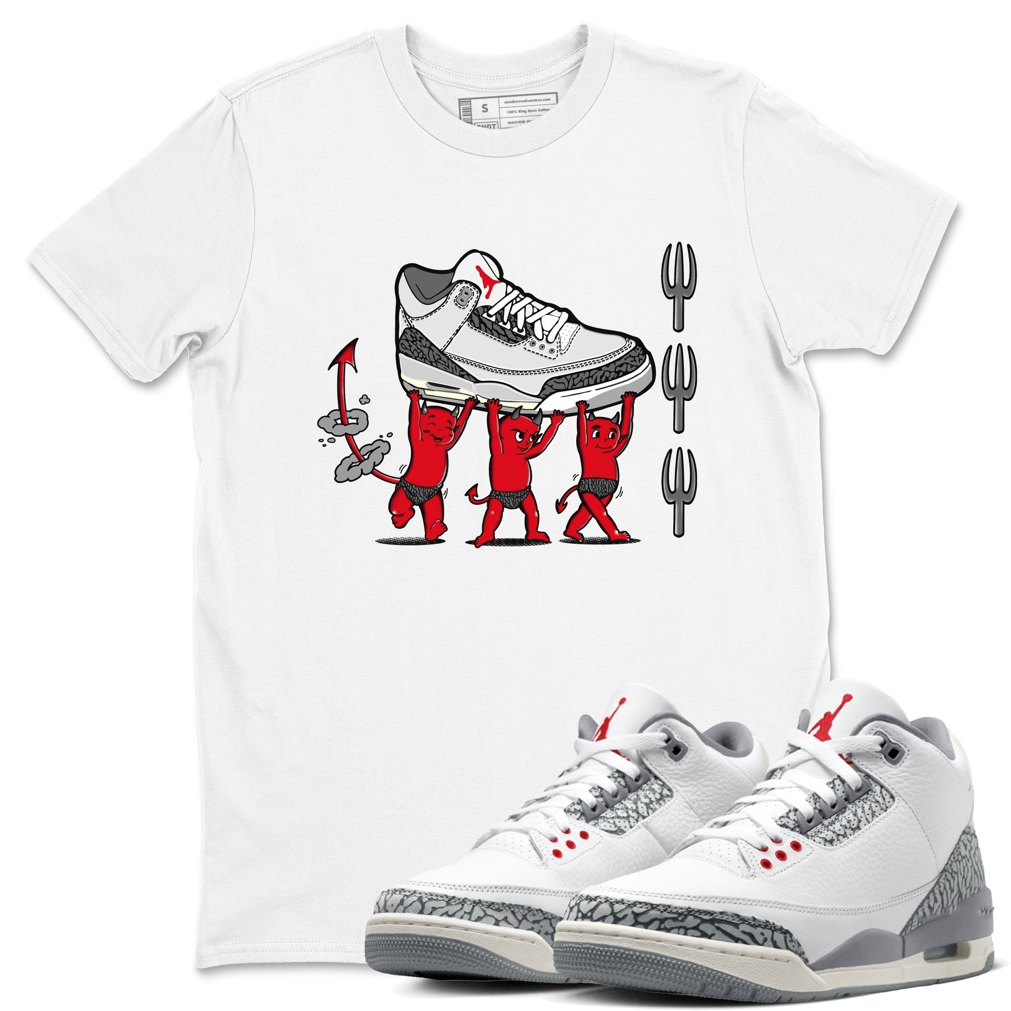 Devil Babies snkmatch Tees - Air Jordan 3 Cement Grey