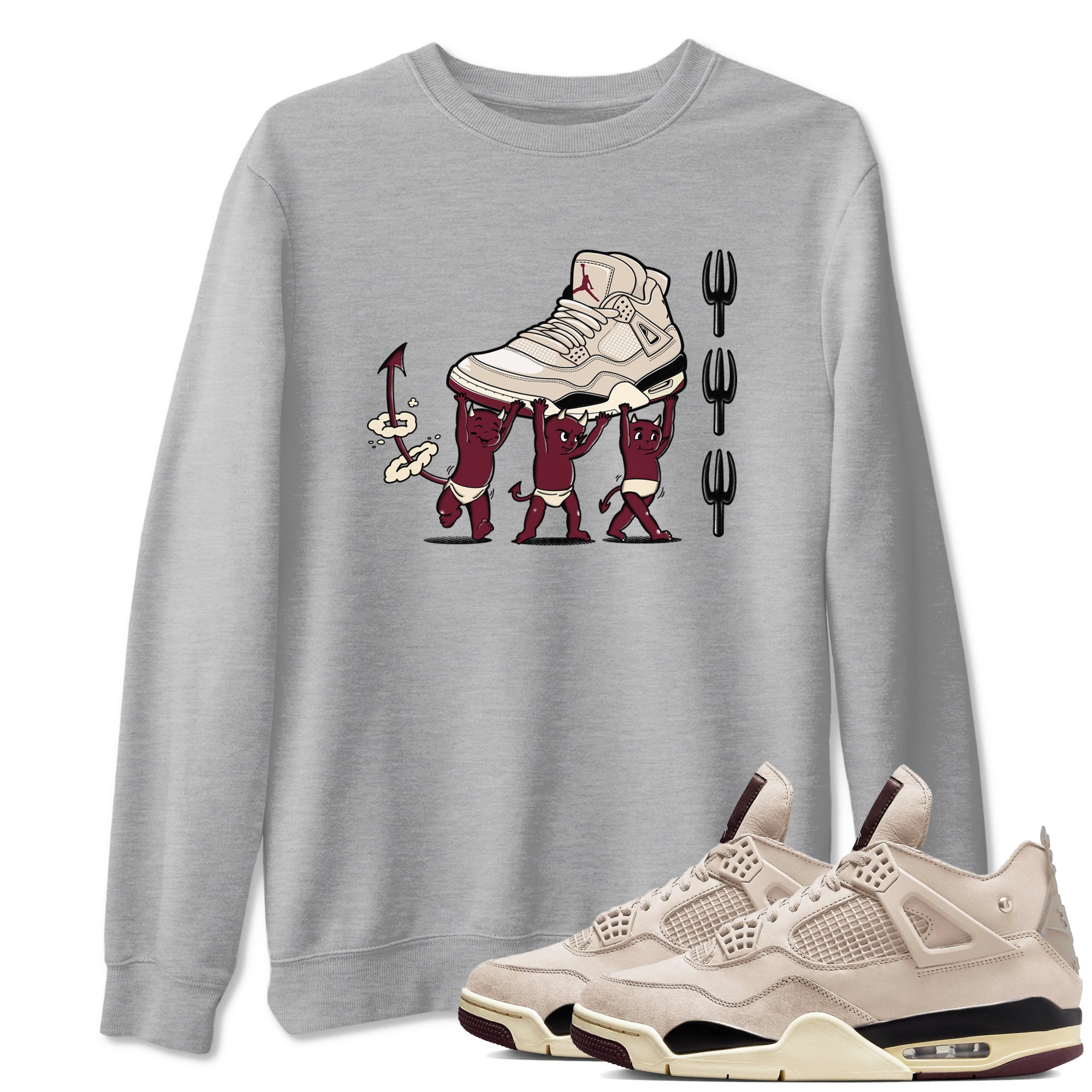 Devil Babies snkmatch Tees - Air Jordan 4 A Ma Maniere x Fossil Stone