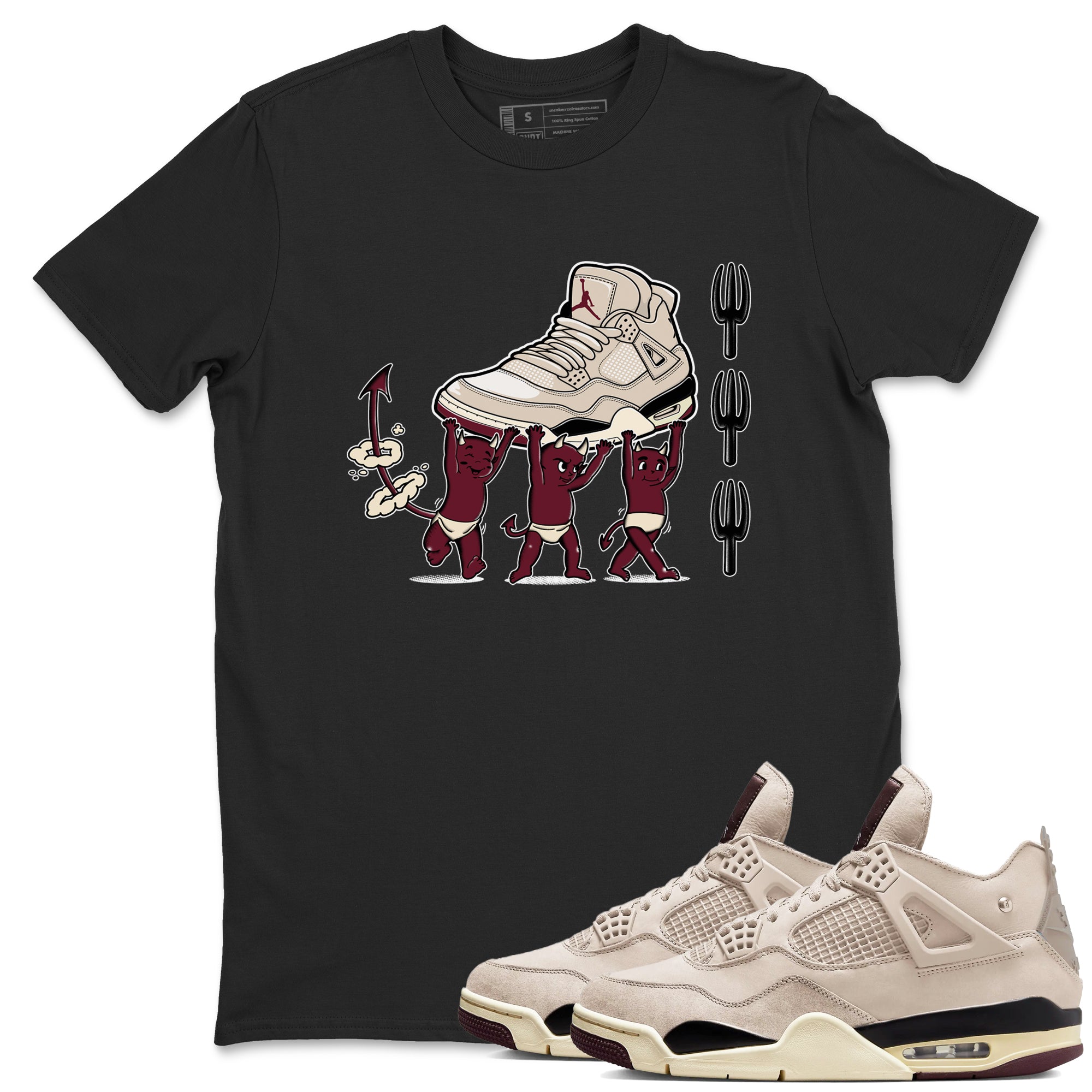 Devil Babies snkmatch Tees - Air Jordan 4 A Ma Maniere x Fossil Stone