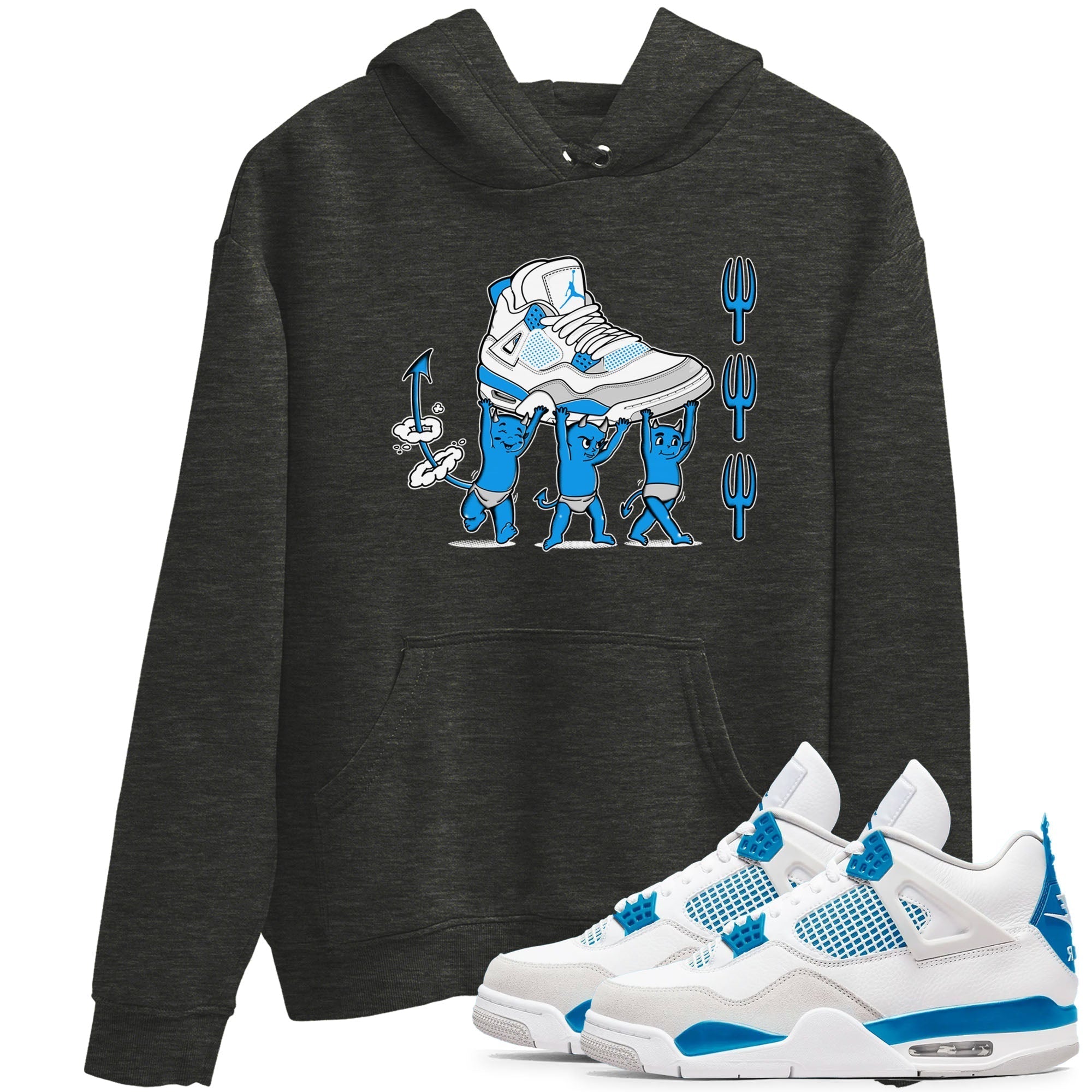 Devil Babies snkmatch Tees - Air Jordan 4 Military Blue