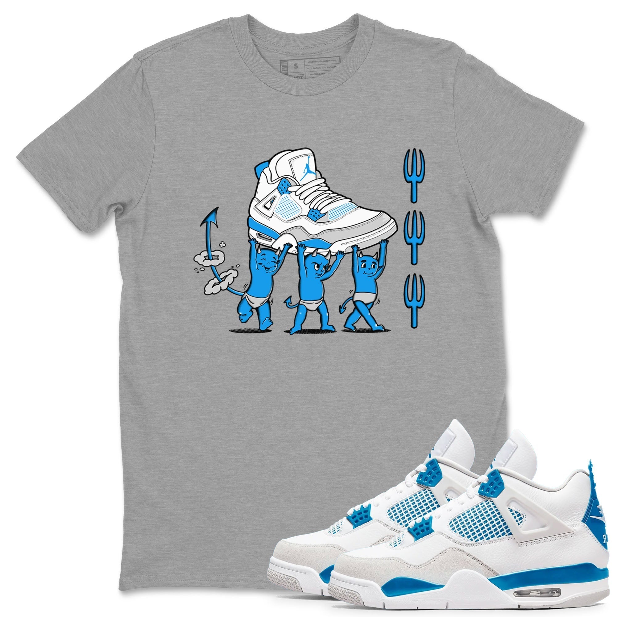 Devil Babies snkmatch Tees - Air Jordan 4 Military Blue