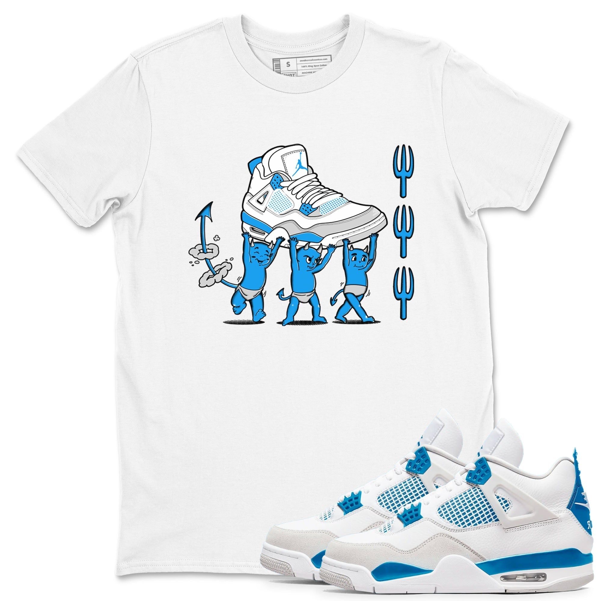 Devil Babies snkmatch Tees - Air Jordan 4 Military Blue