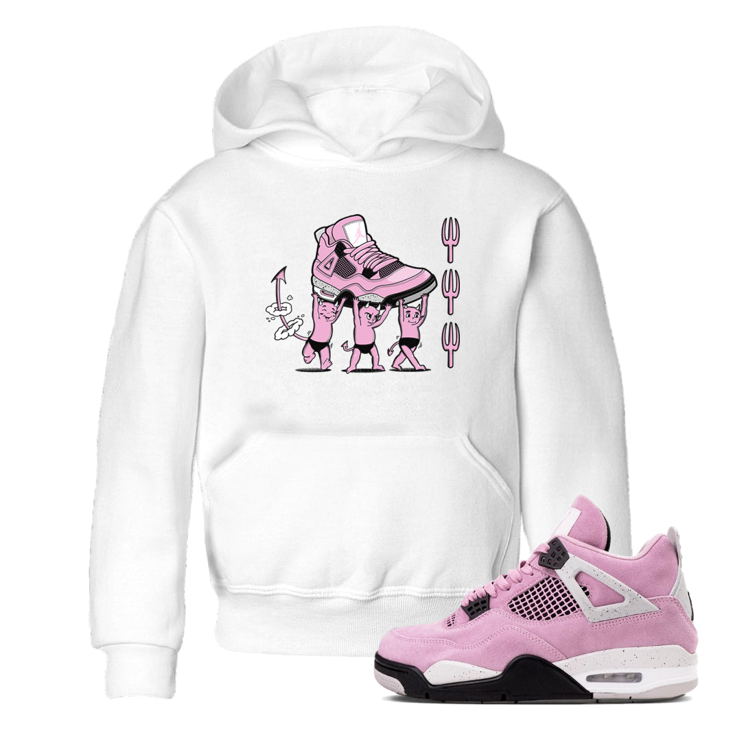 Devil Babies snkmatch Tees Kids - Air Jordan 4 Orchid