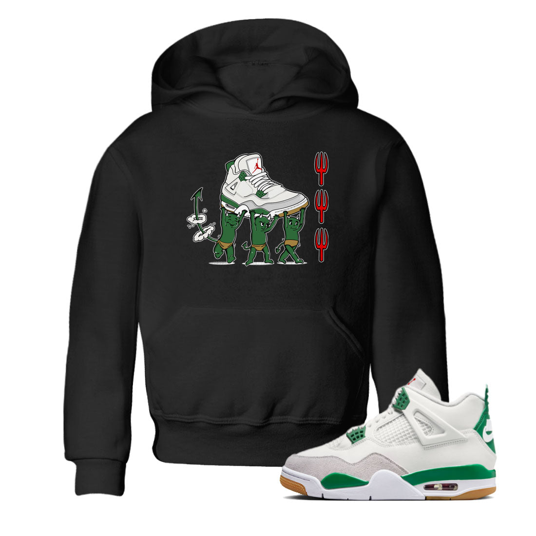 Devil Babies snkmatch Tees Kids - Air Jordan 4 Pine Green