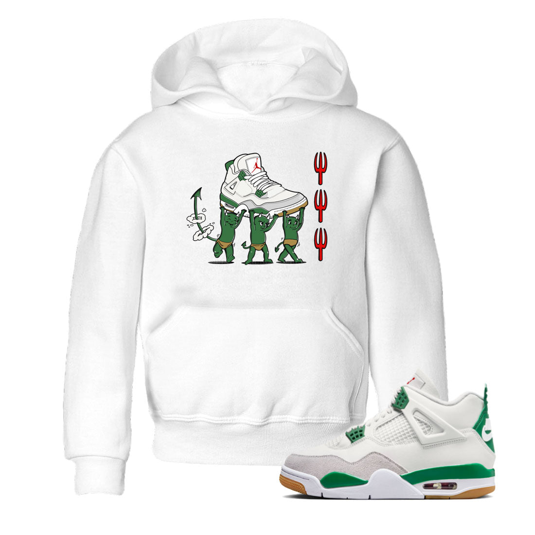 Devil Babies snkmatch Tees Kids - Air Jordan 4 Pine Green