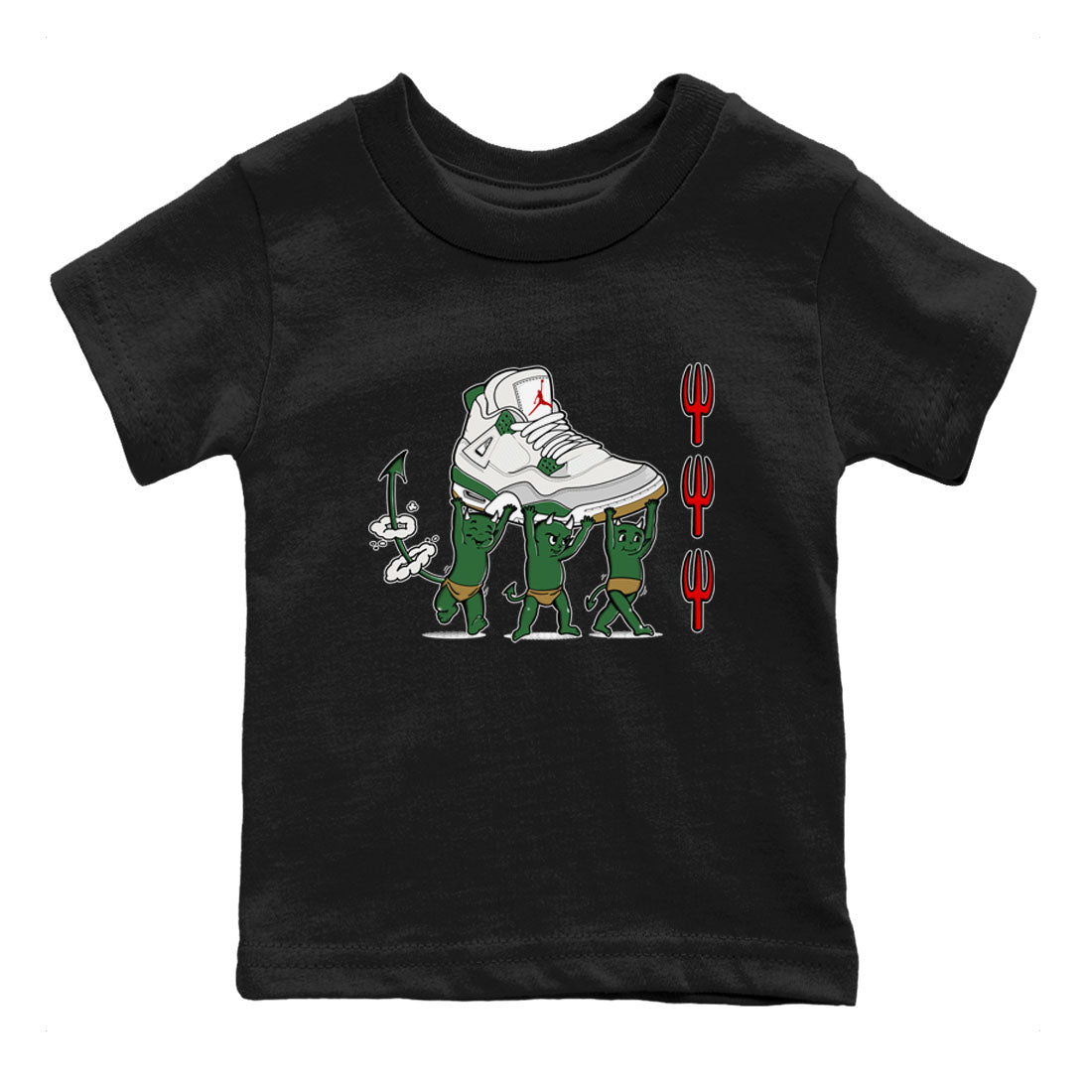 Devil Babies snkmatch Tees Kids - Air Jordan 4 Pine Green